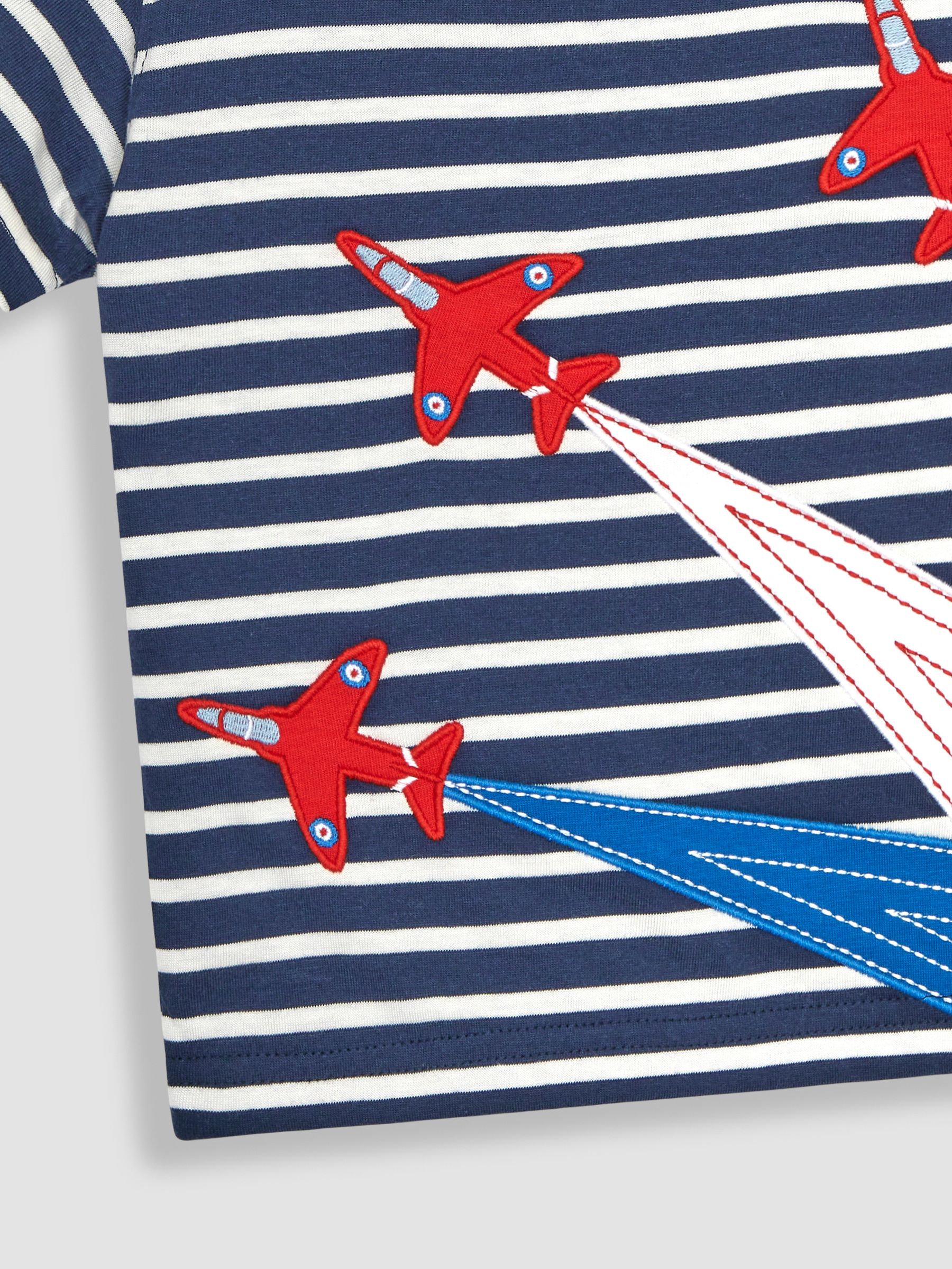 Navy Ecru Stripe Red Arrows Appliqué T-Shirt - Image 3 of 4