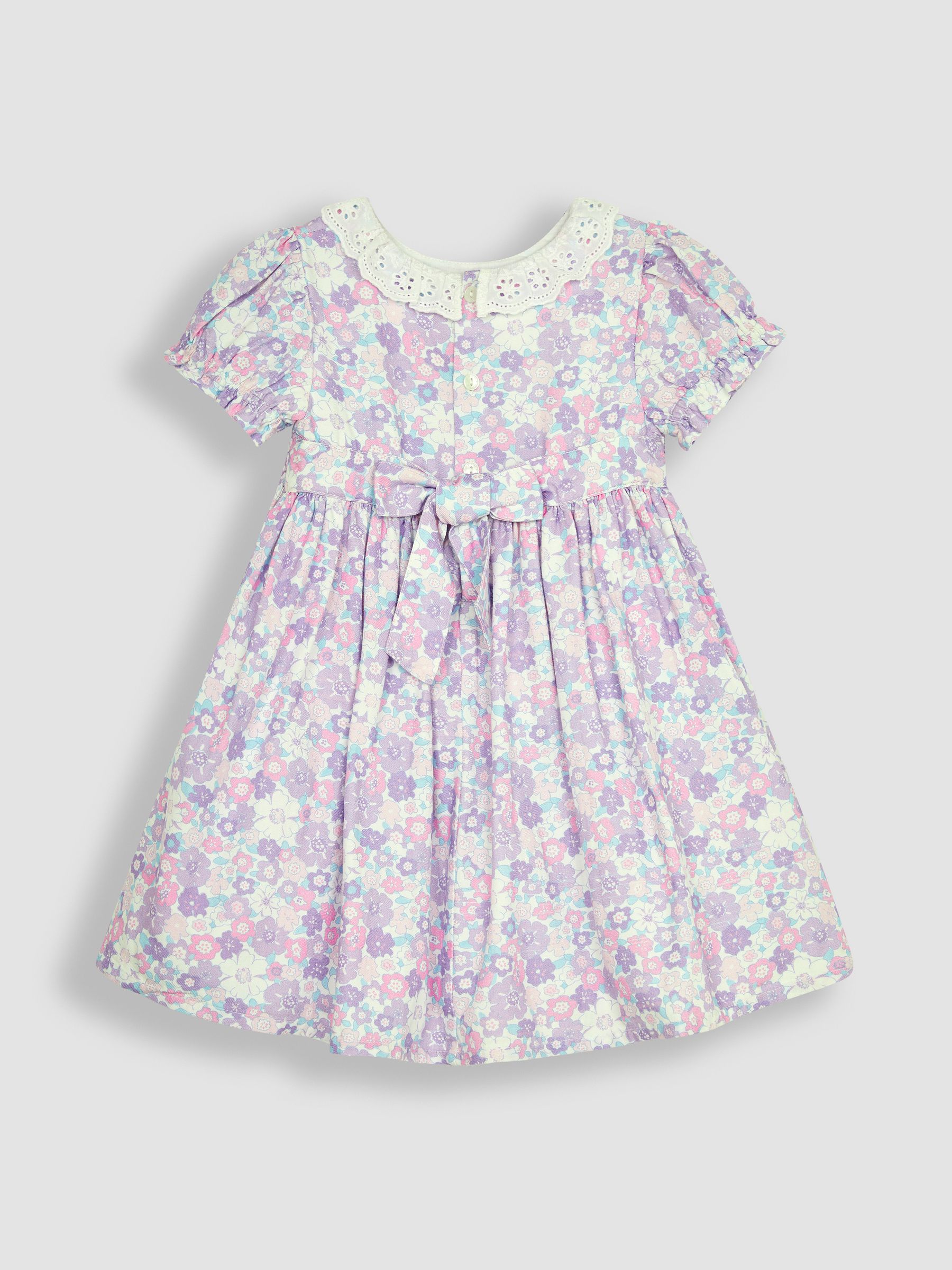 Lilac Purple Hedgerow Floral Broderie Collar Party Dress - Image 3 of 5