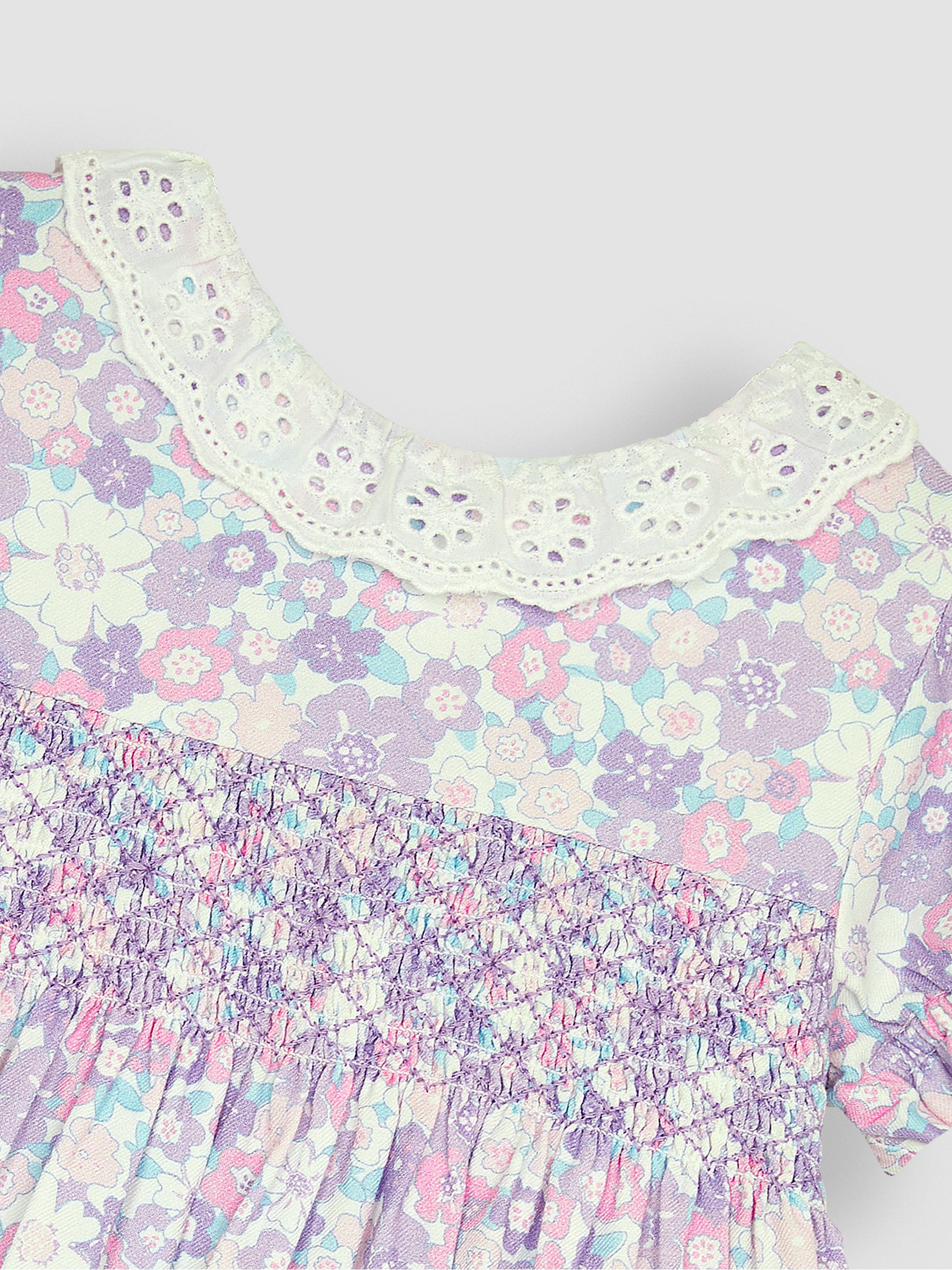 Lilac Purple Hedgerow Floral Broderie Collar Party Dress - Image 5 of 5