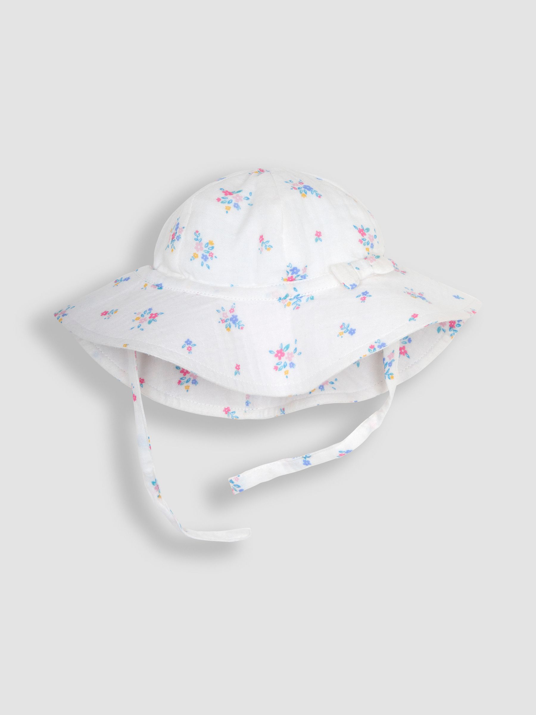 Cream 2-Piece Floral Cheesecloth Wrap Dress & Hat Set - Image 4 of 4