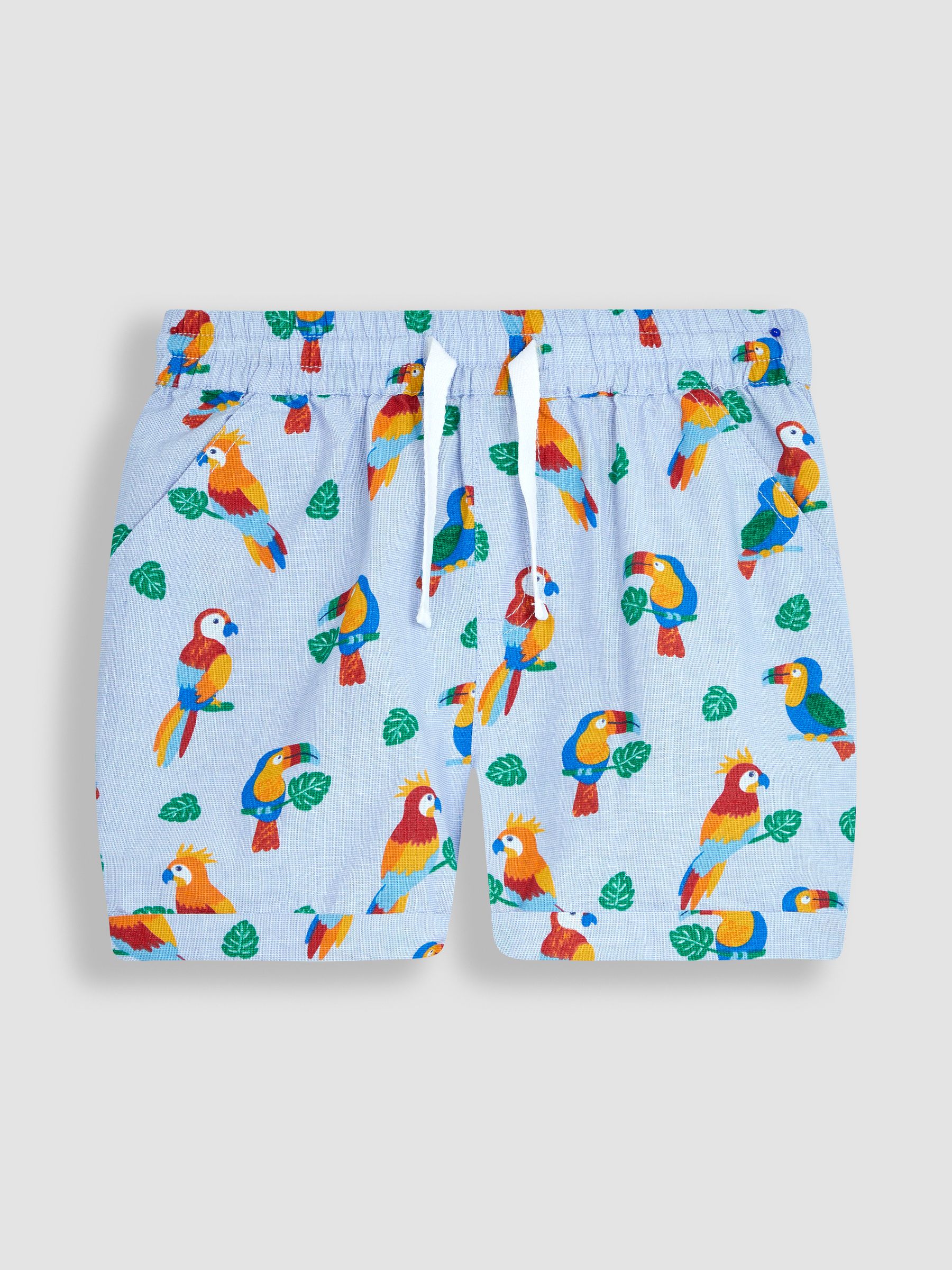 Blue Tropical Bird Printed Shirt & Shorts Set - Image 3 of 4