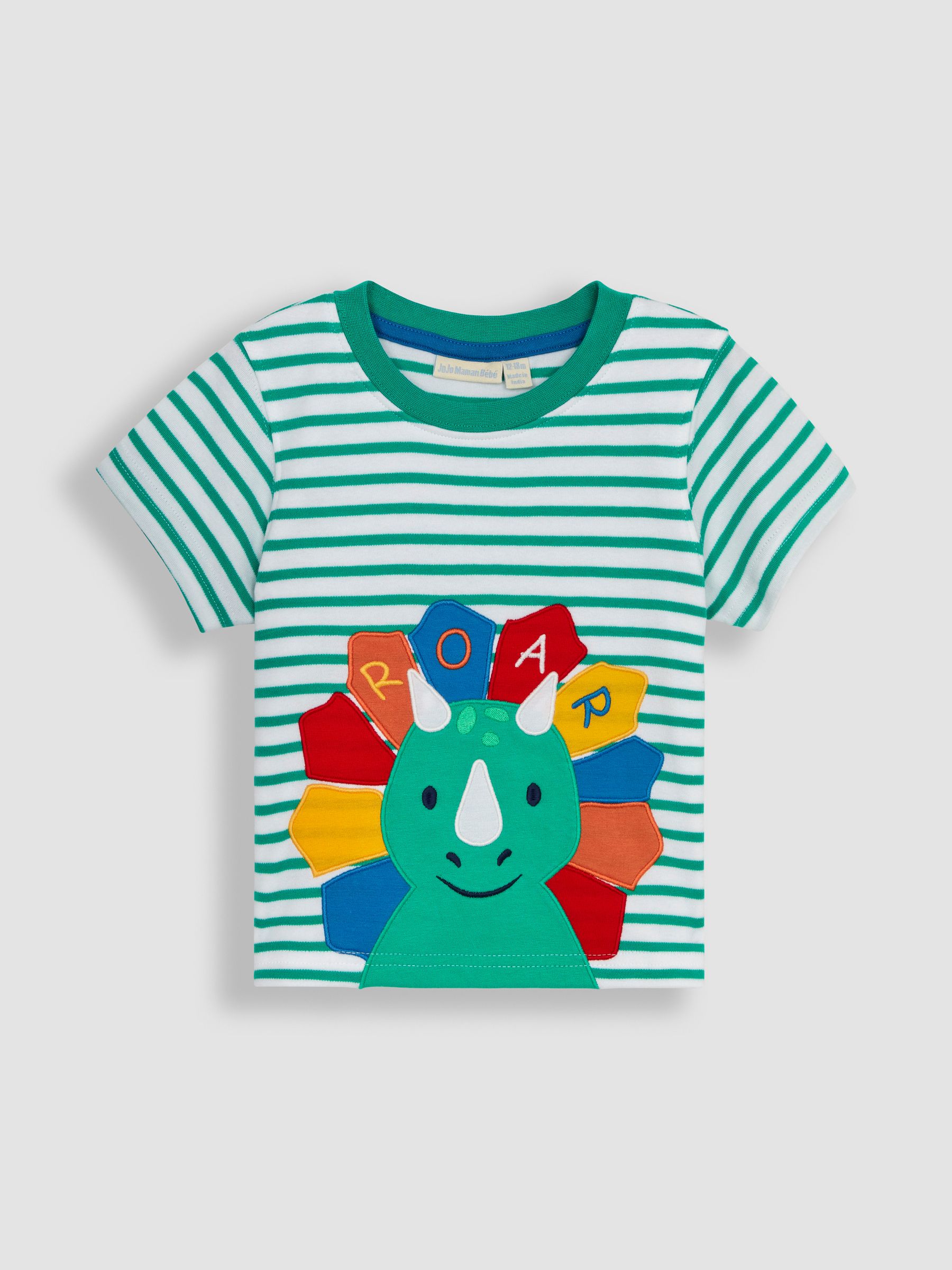 White Triceratops Appliqué T-Shirt - Image 1 of 1