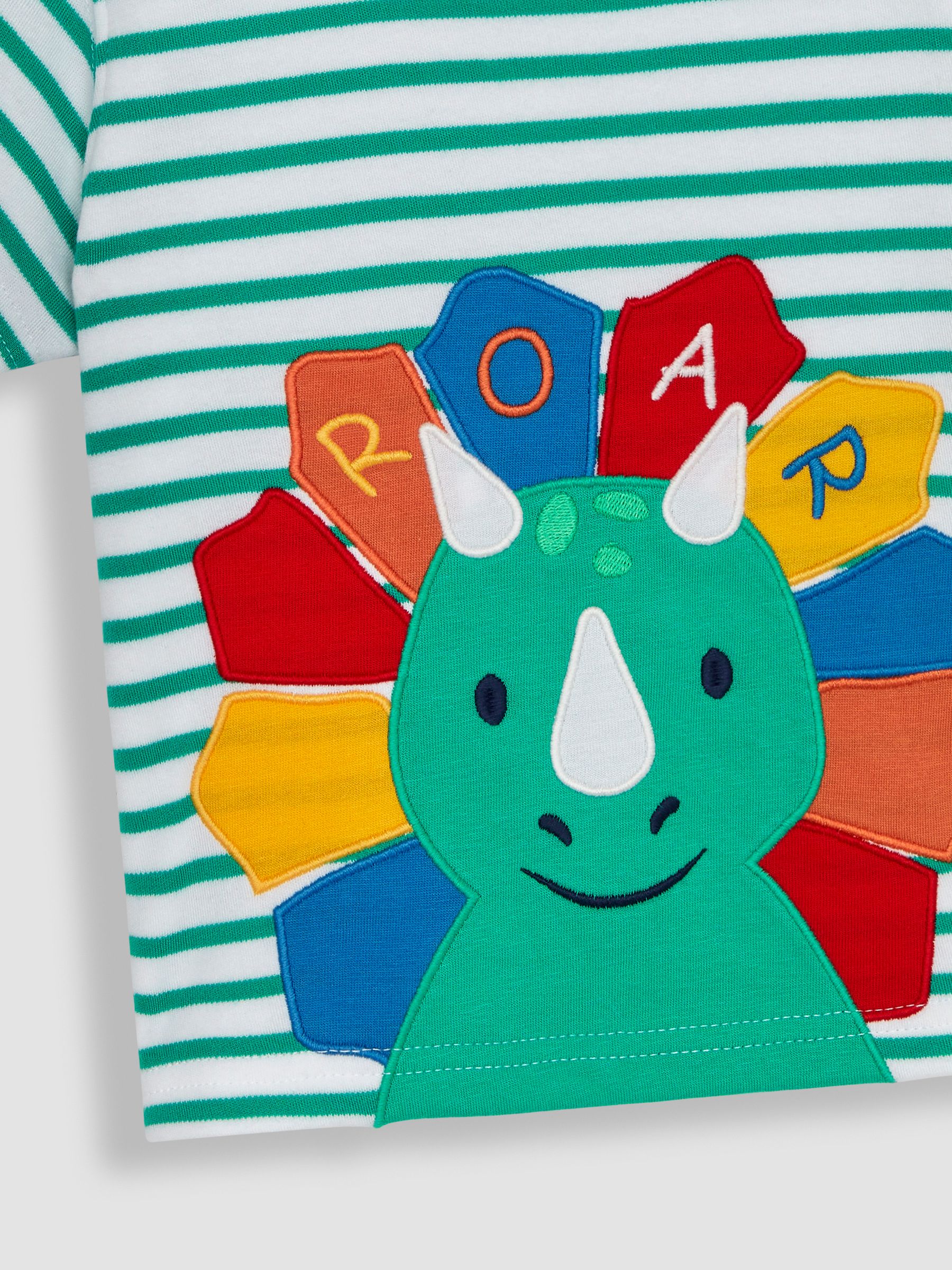 White Triceratops Appliqué T-Shirt - Image 3 of 3