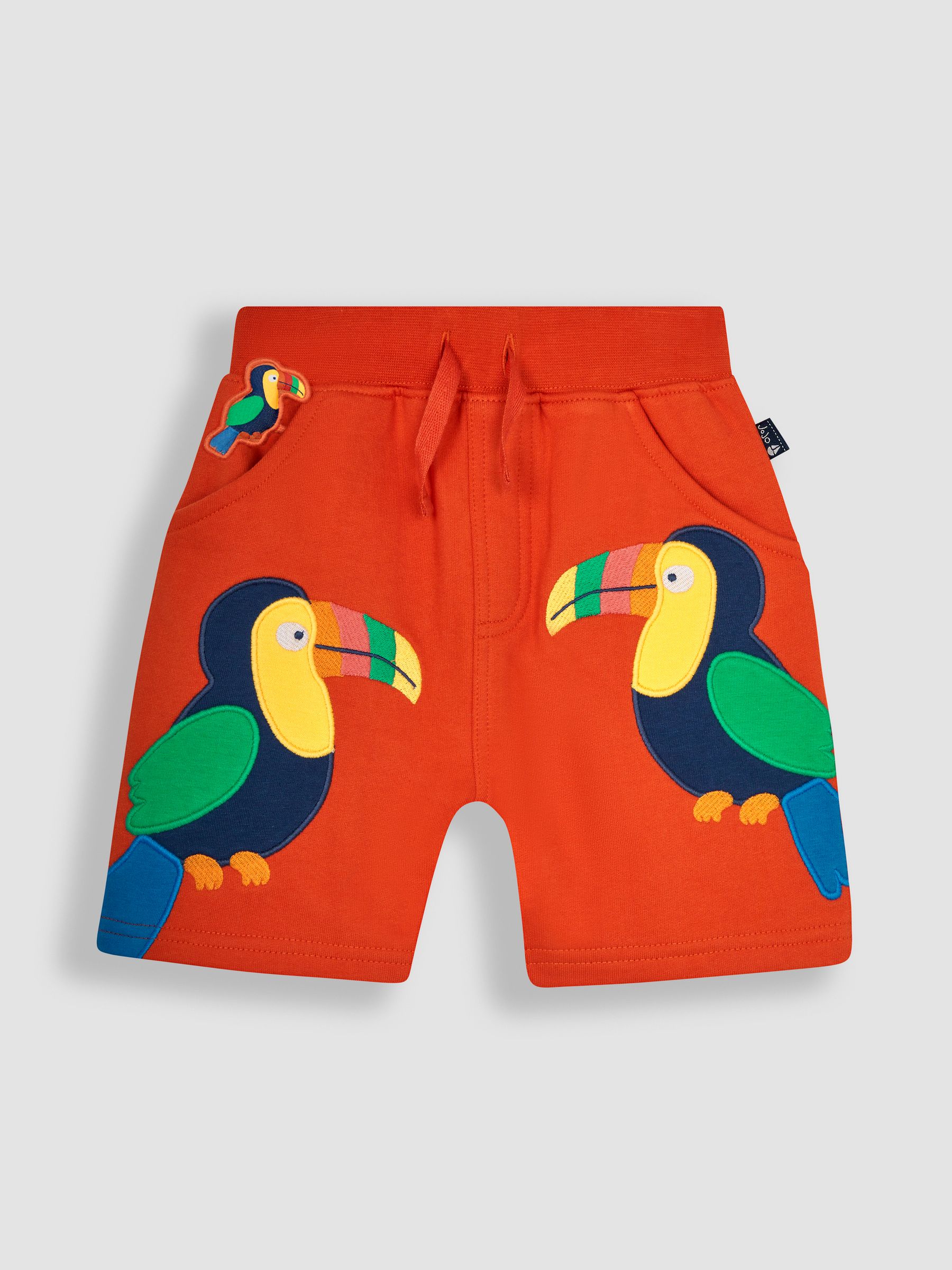 Orange Toucan Appliqué Pet in Pocket Shorts - Image 1 of 3