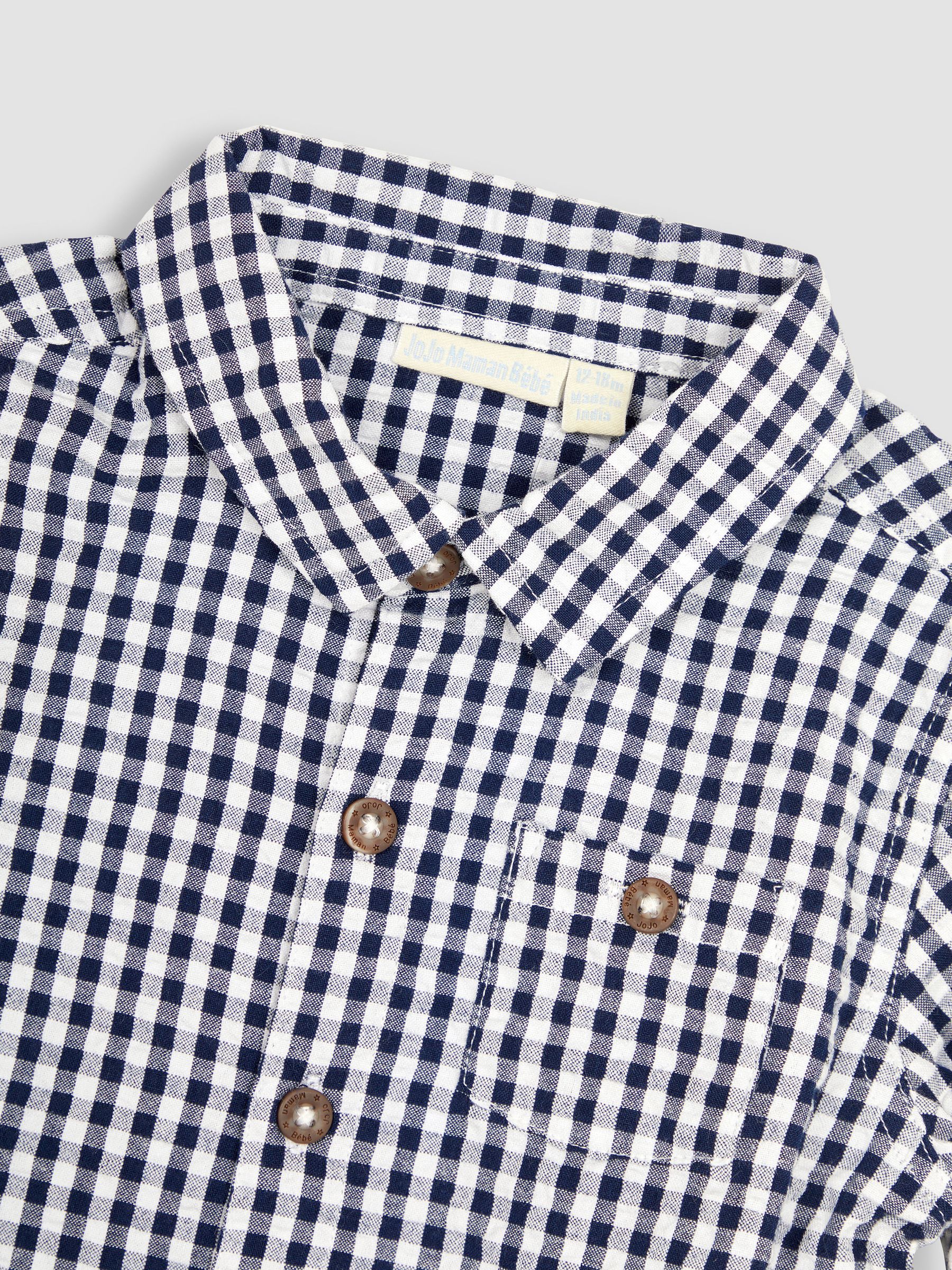 Navy Gingham Long Sleeve Shirt - Image 2 of 3