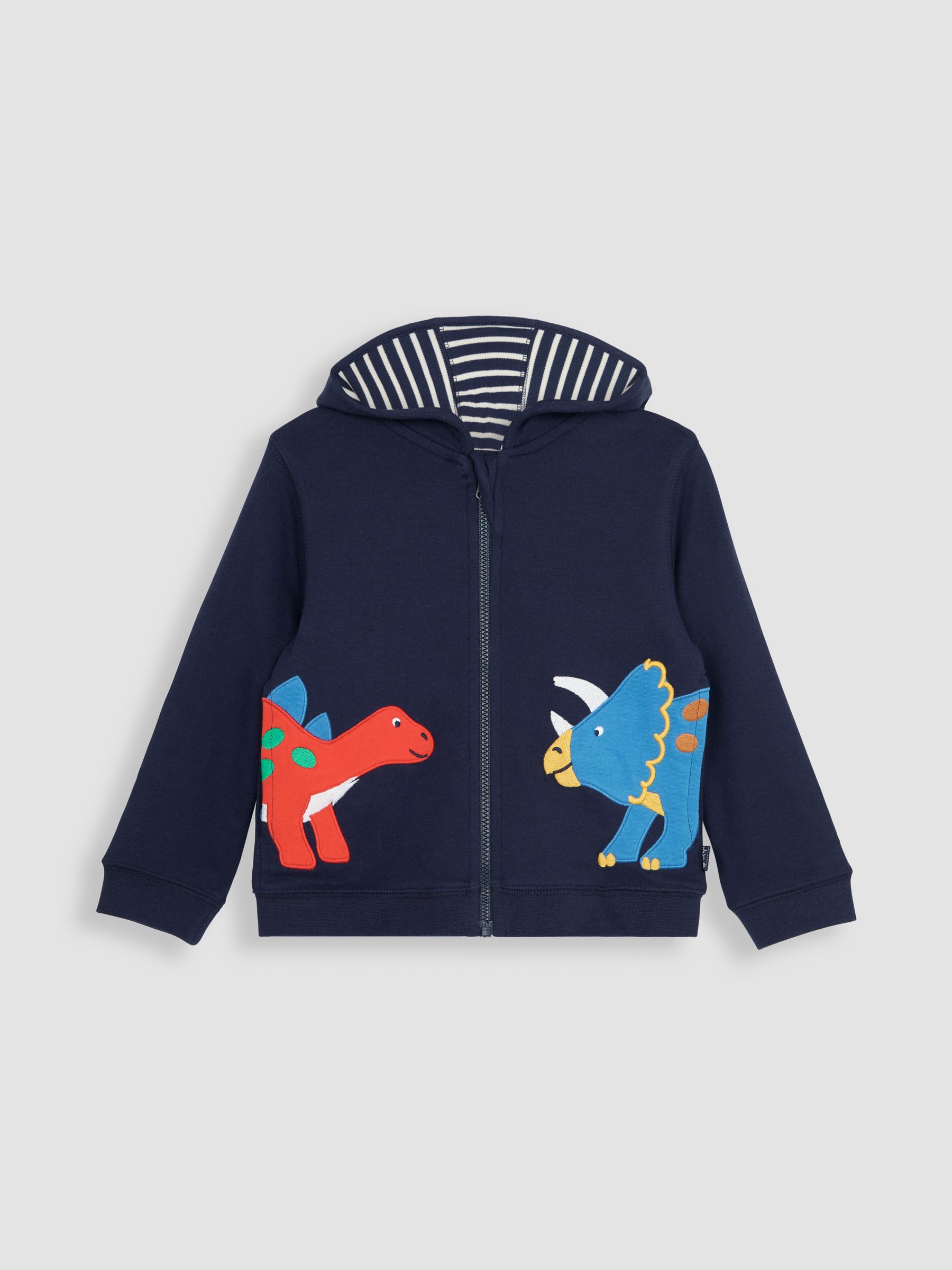 Navy Blue Dino Appliqué Reversible Hoodie - Image 4 of 7