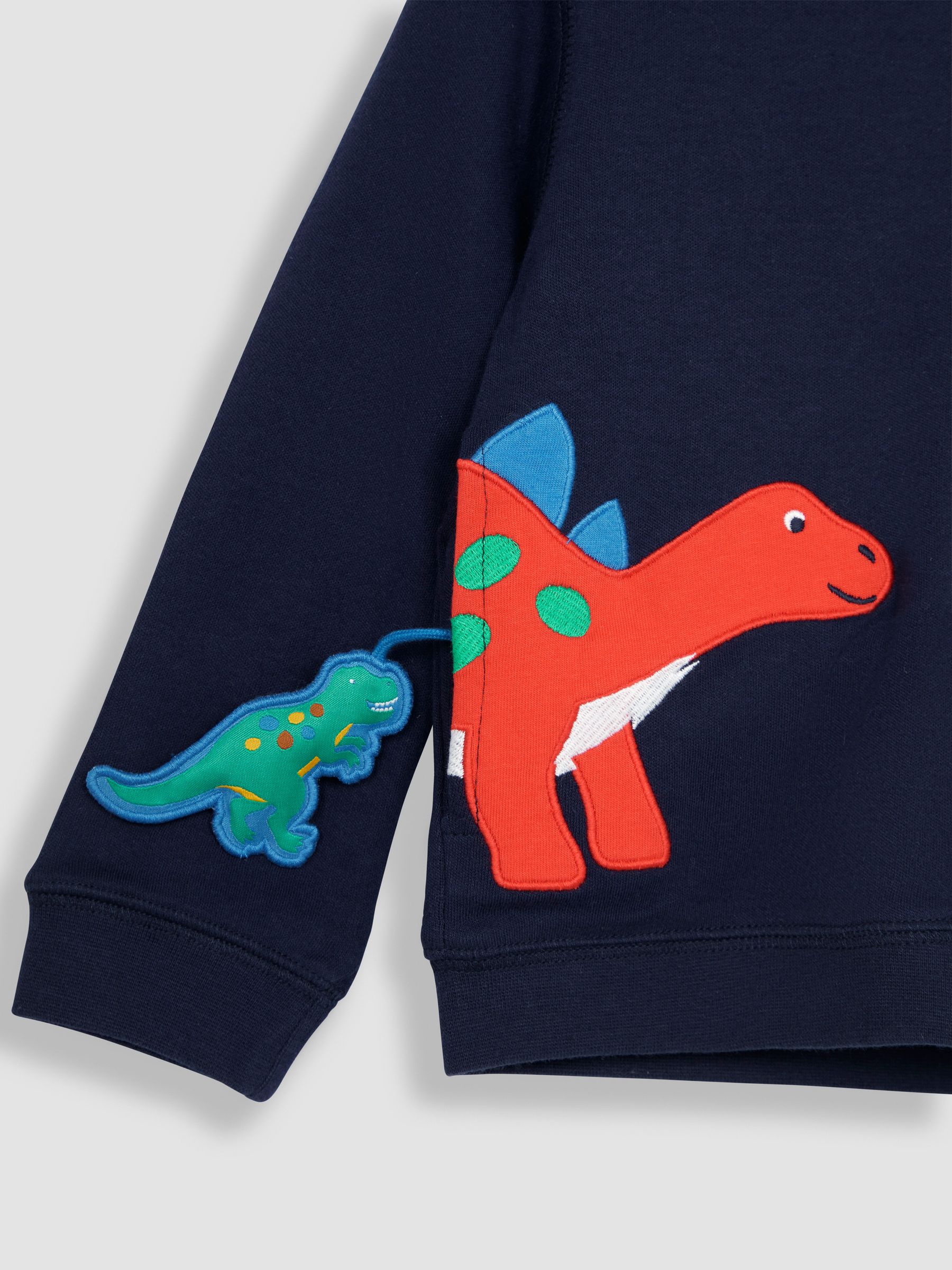 Navy Blue Dino Appliqué Reversible Hoodie - Image 7 of 7