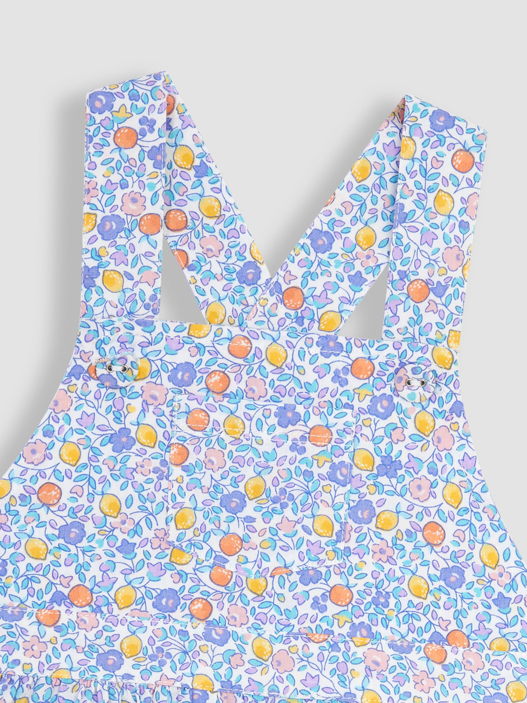 Lilac Orange & Lemon Ditsy Floral Culotte Dungarees - Image 3 of 3