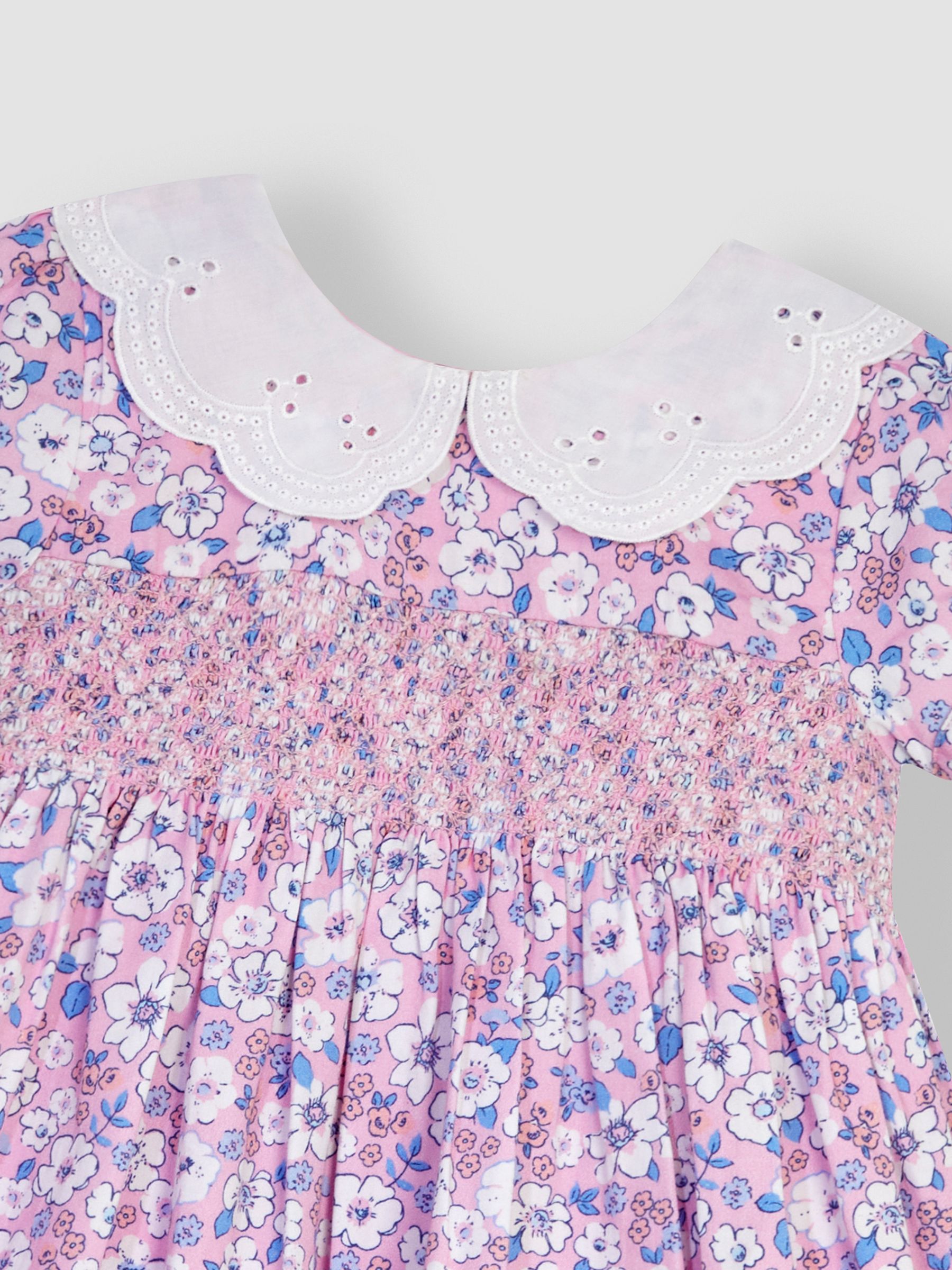 Pink Hedgerow Floral Broderie Collar Party Dress - Image 6 of 6