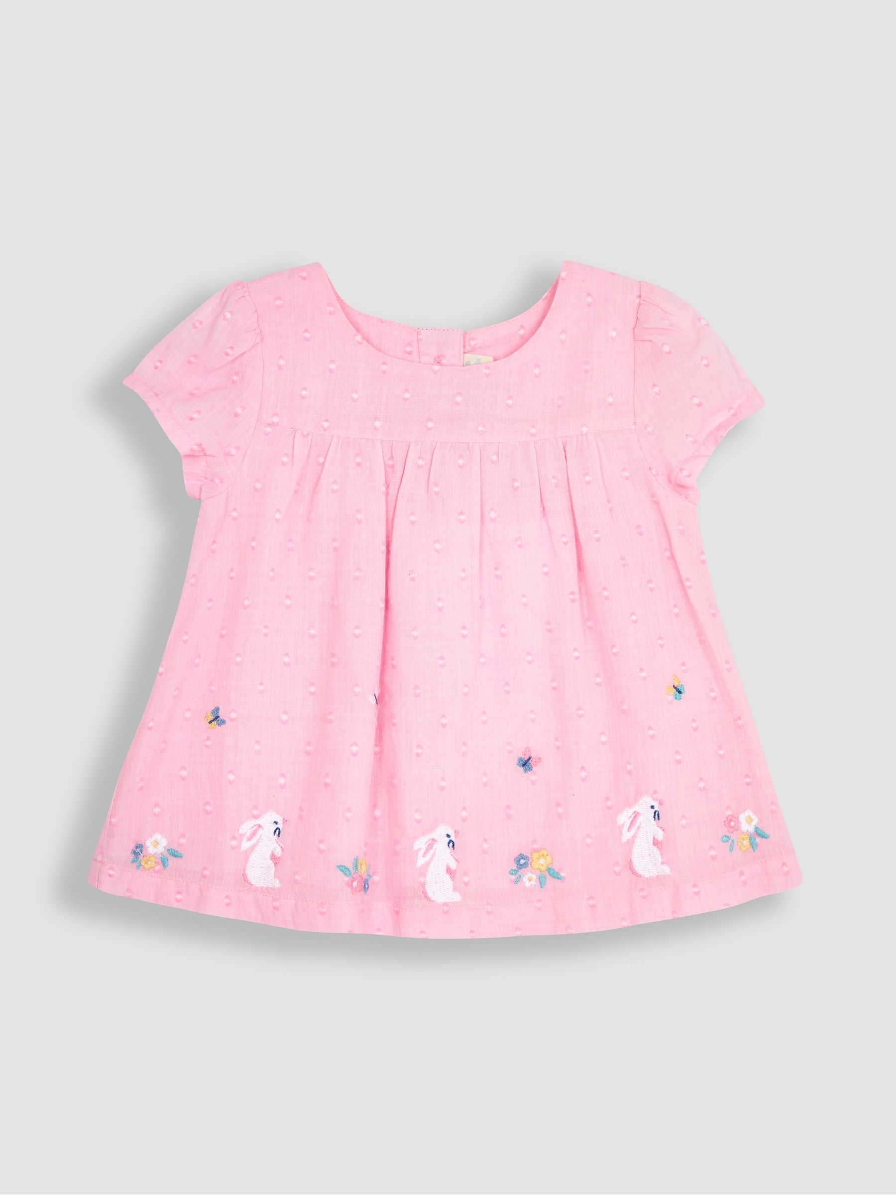 Pink Bunny 2-Piece Appliqué Blouse & Leggings Set - Image 2 of 5