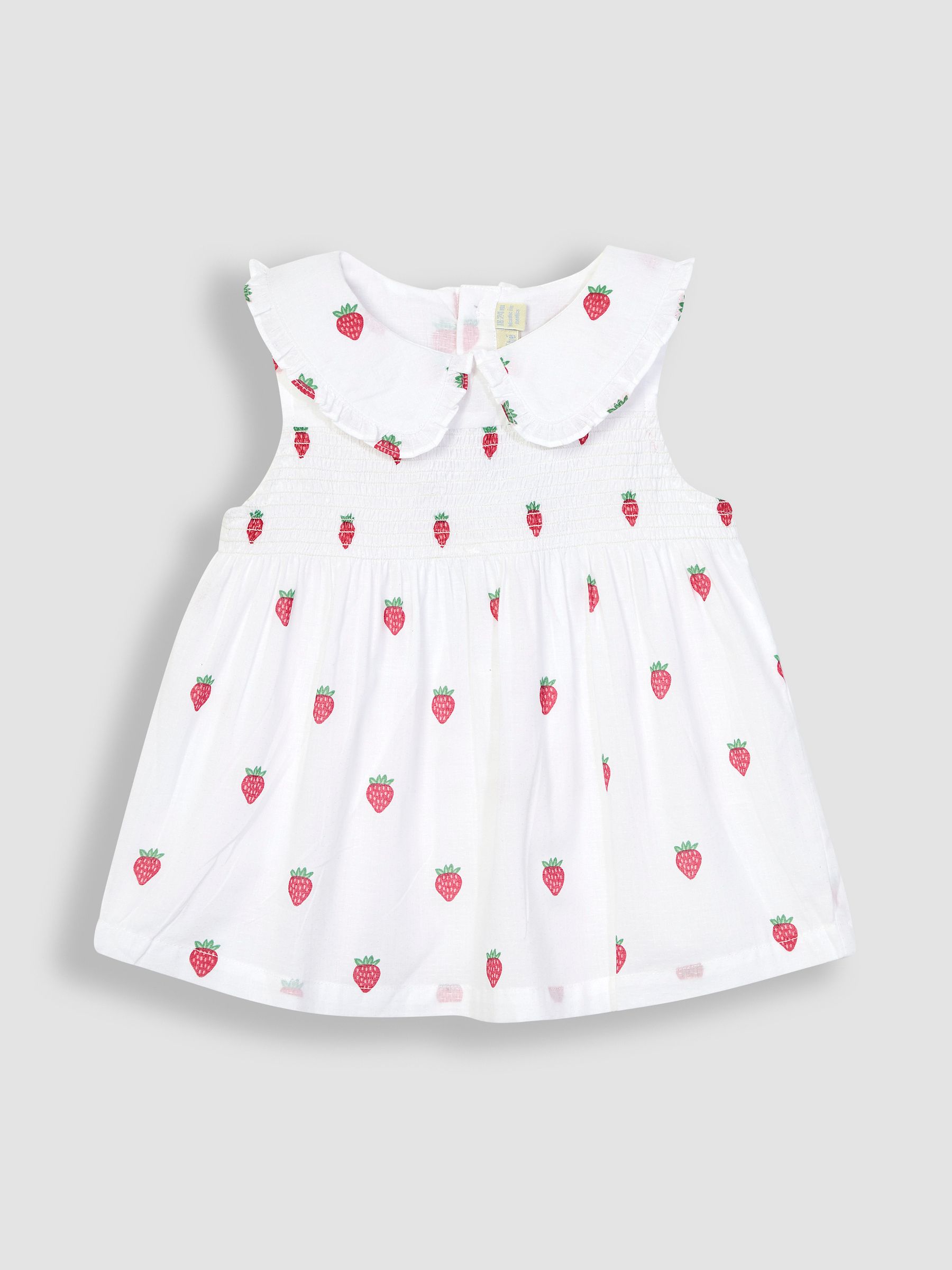 White Strawberry Peter Pan Smocked Top - Image 2 of 5