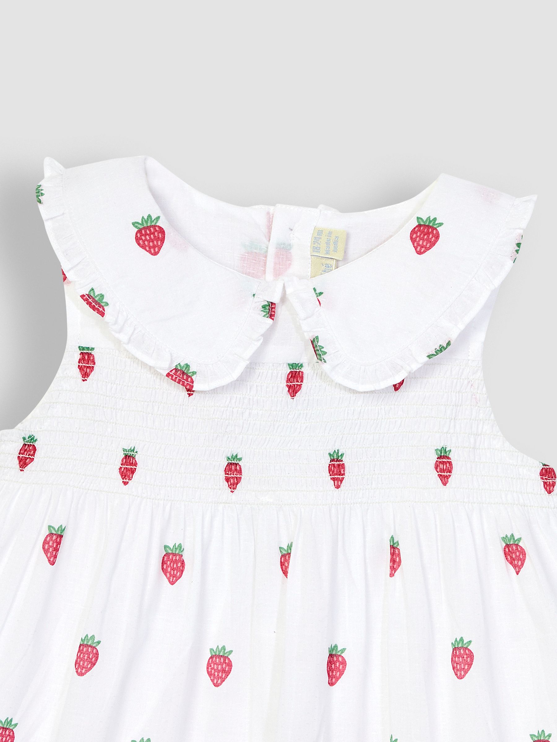 White Strawberry Peter Pan Smocked Top - Image 4 of 5