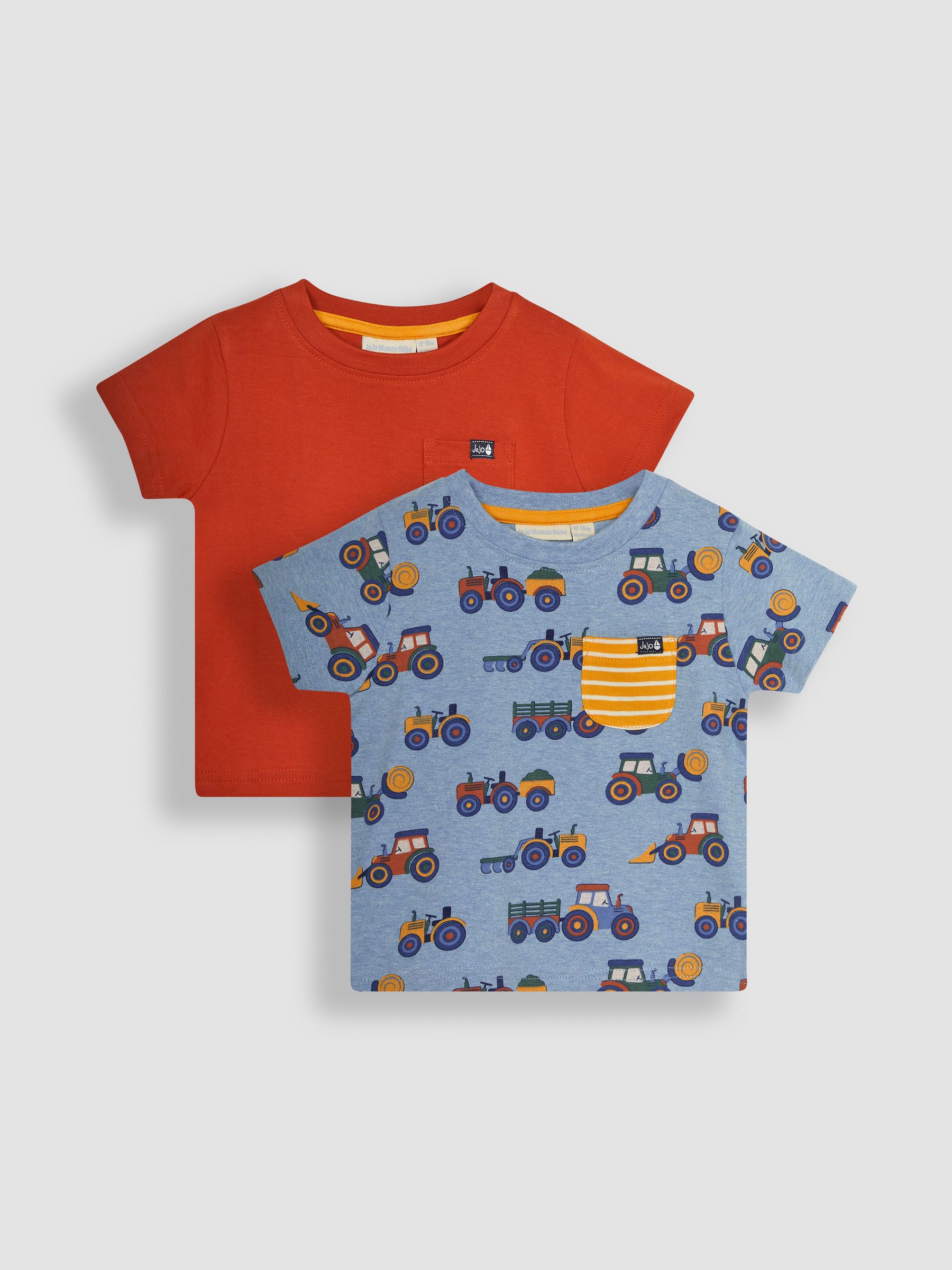 Blue Farm Vehicles 2-Pack Pocket T-Shirts - Image 1 of 6