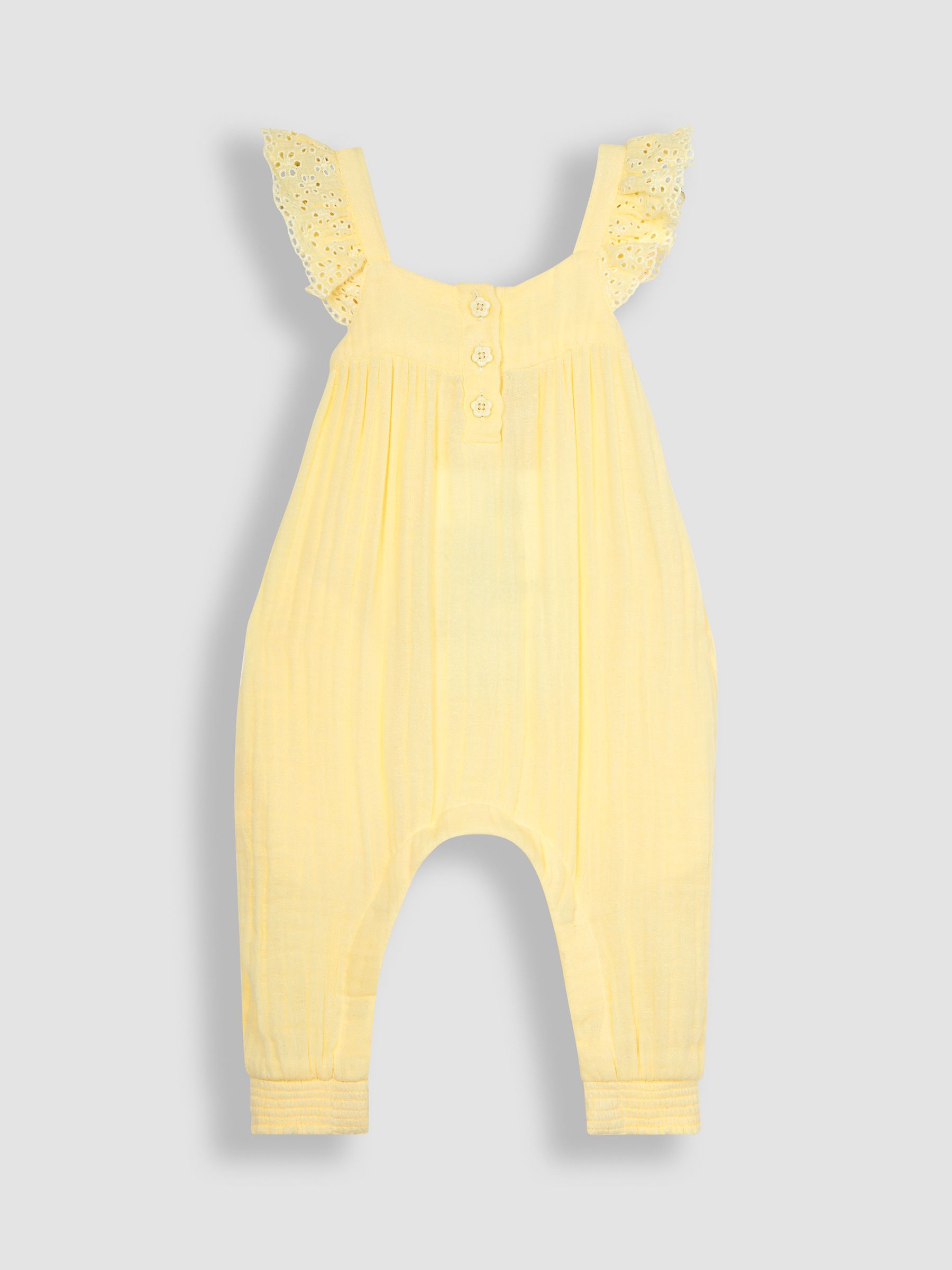 Yellow 2-Piece Cheesecloth Jumpsuit & Hat Set - Image 2 of 5