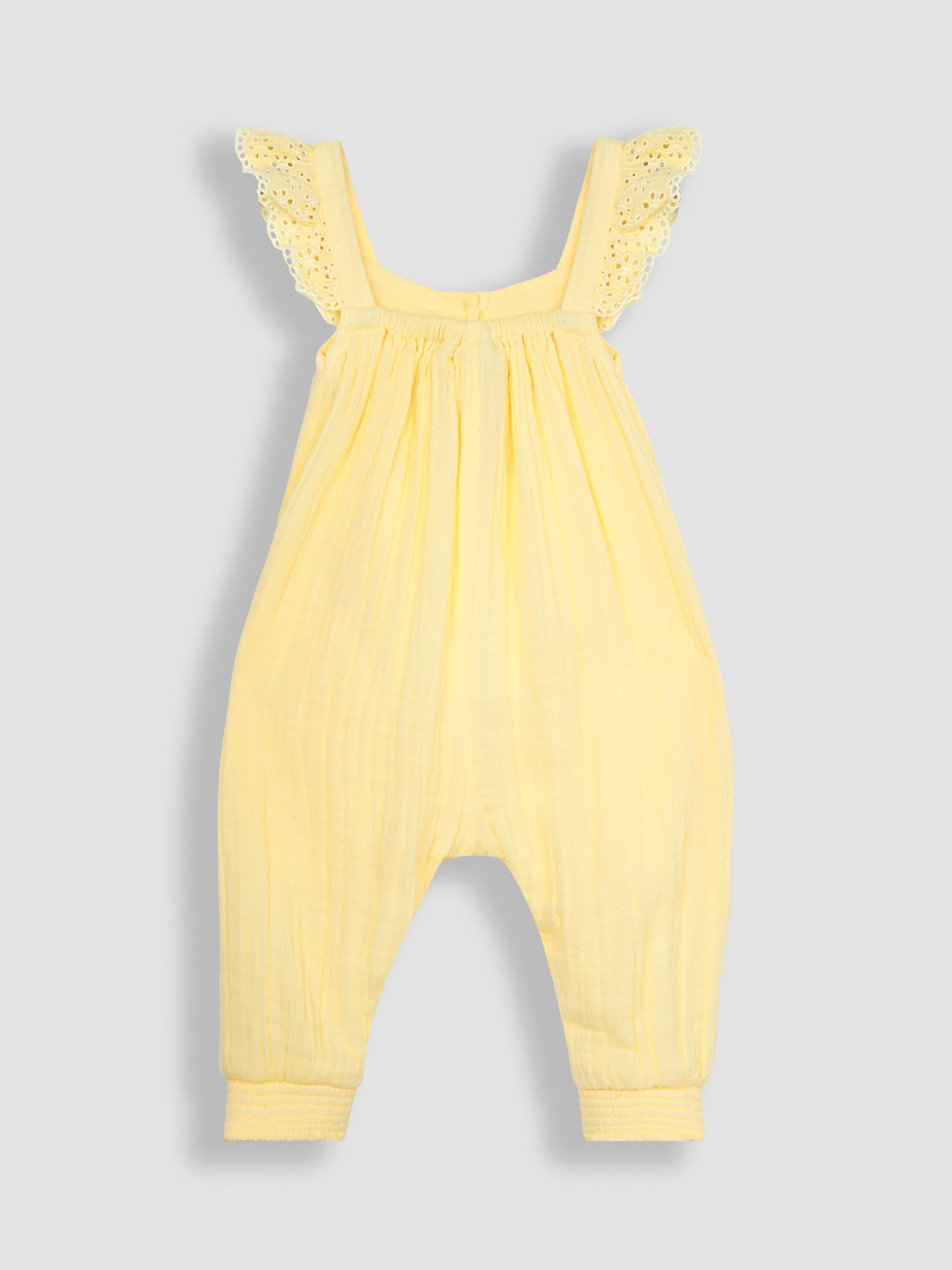 Yellow 2-Piece Cheesecloth Jumpsuit & Hat Set - Image 3 of 5