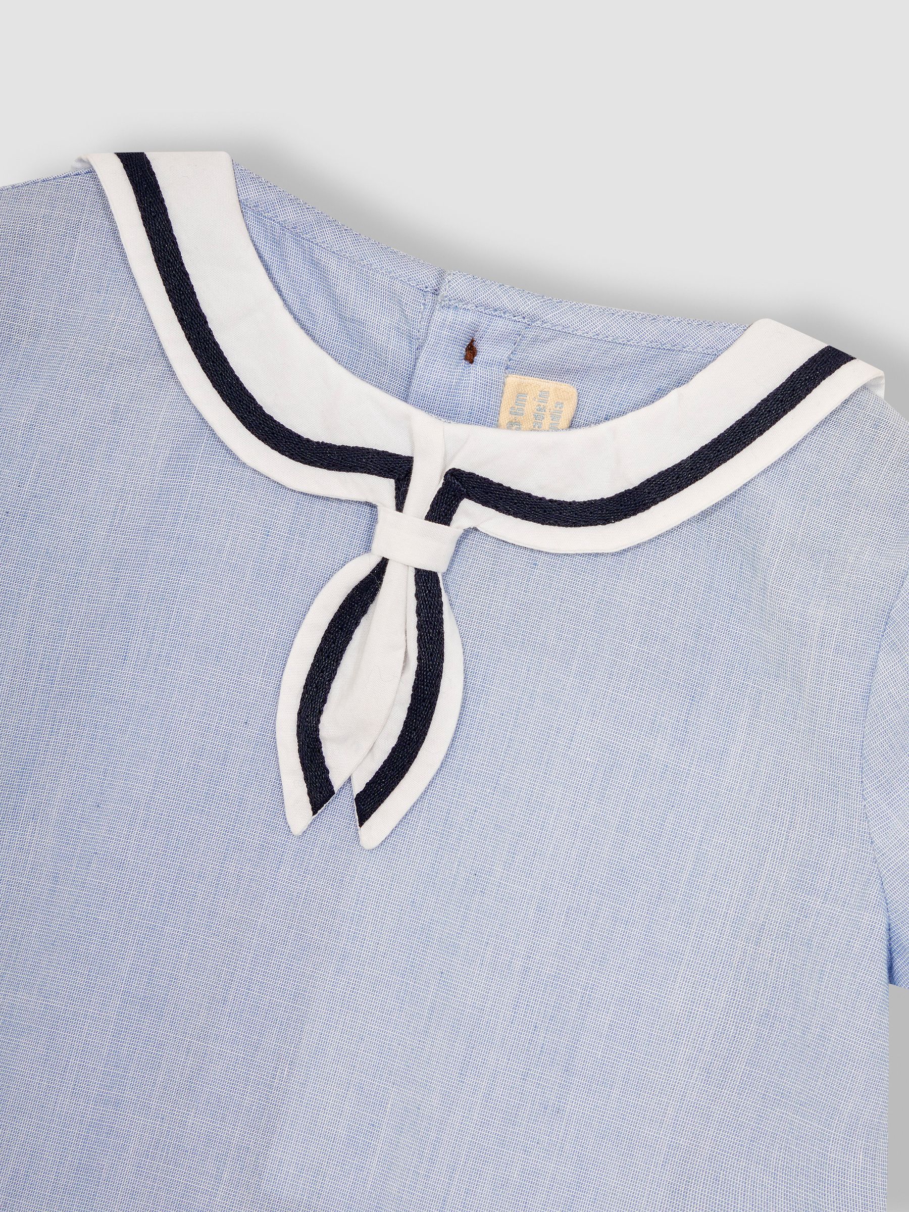 Blue Stripe Sailor Collar Romper - Image 4 of 4