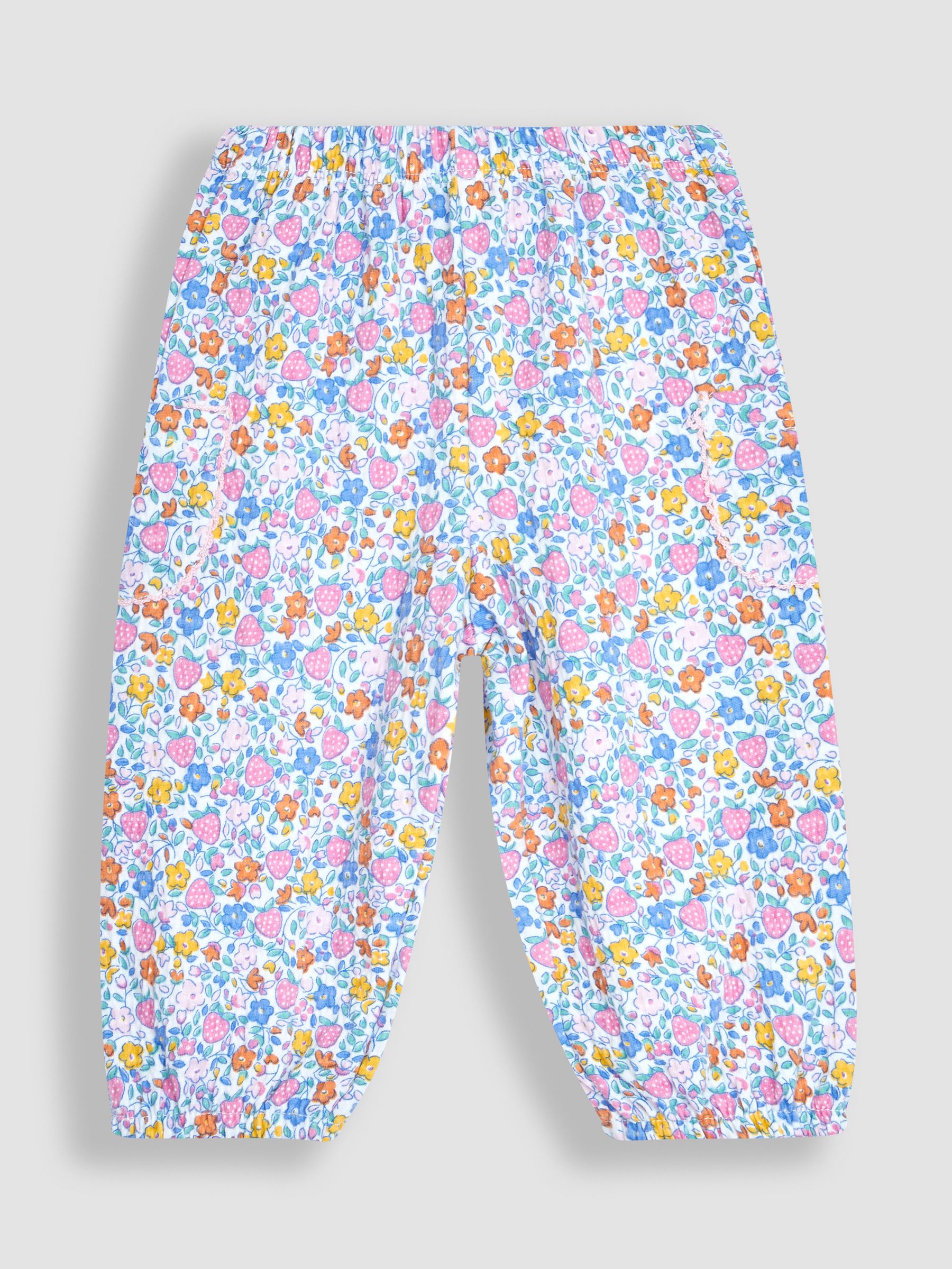 Pink 3-Piece Mouse Crinkle Cotton Top & Trousers Set - Image 3 of 5