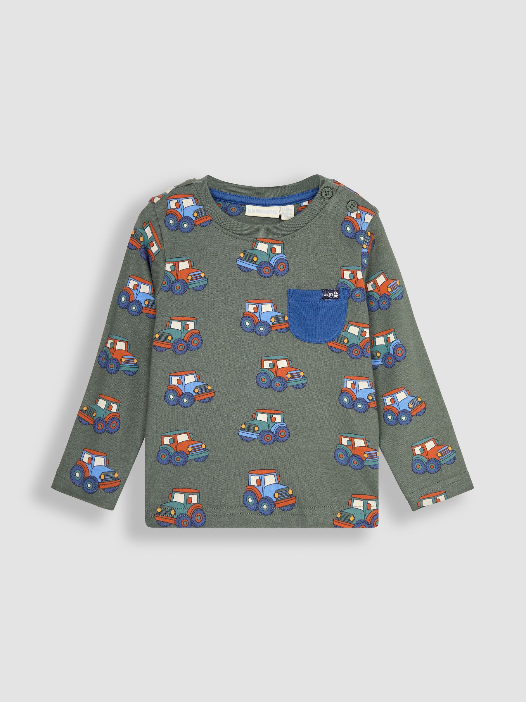 Khaki Green Tractor Contrast Pocket Top - Image 1 of 3
