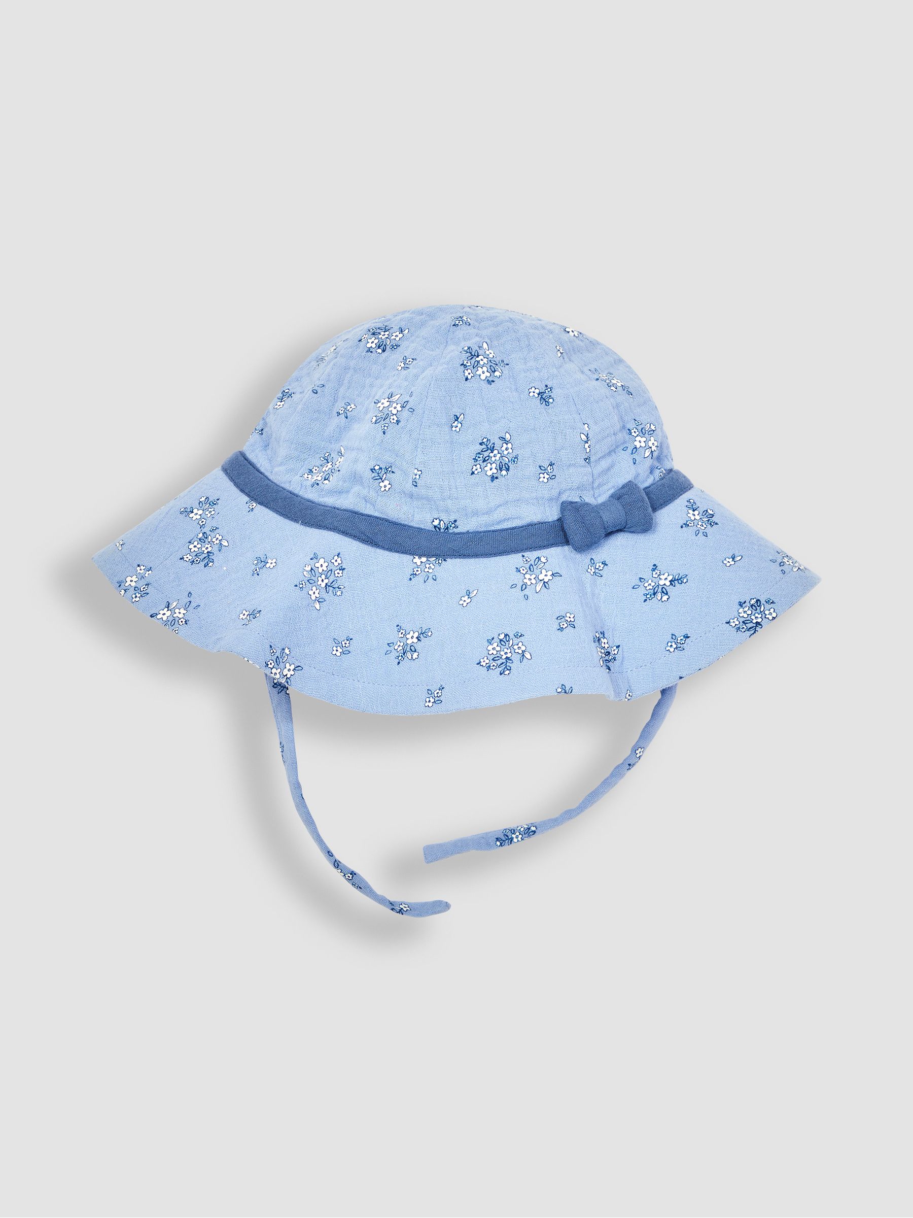 2-Piece Floral Cheesecloth Ruffle Dress & Hat Set in Cornflower - Image 5 of 5