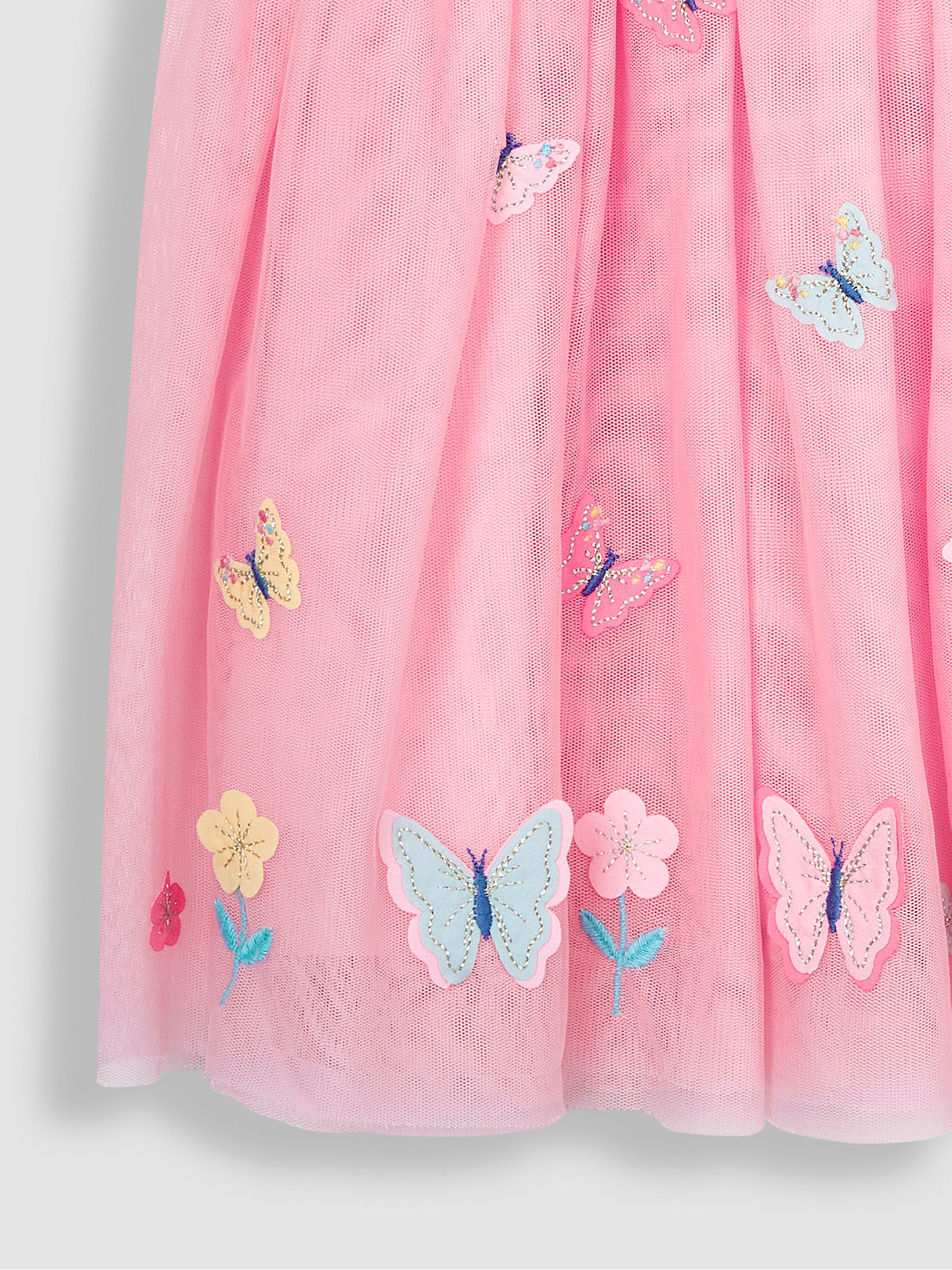 Pink Butterfly Floral Tulle Pretty Party Dress - Image 3 of 3