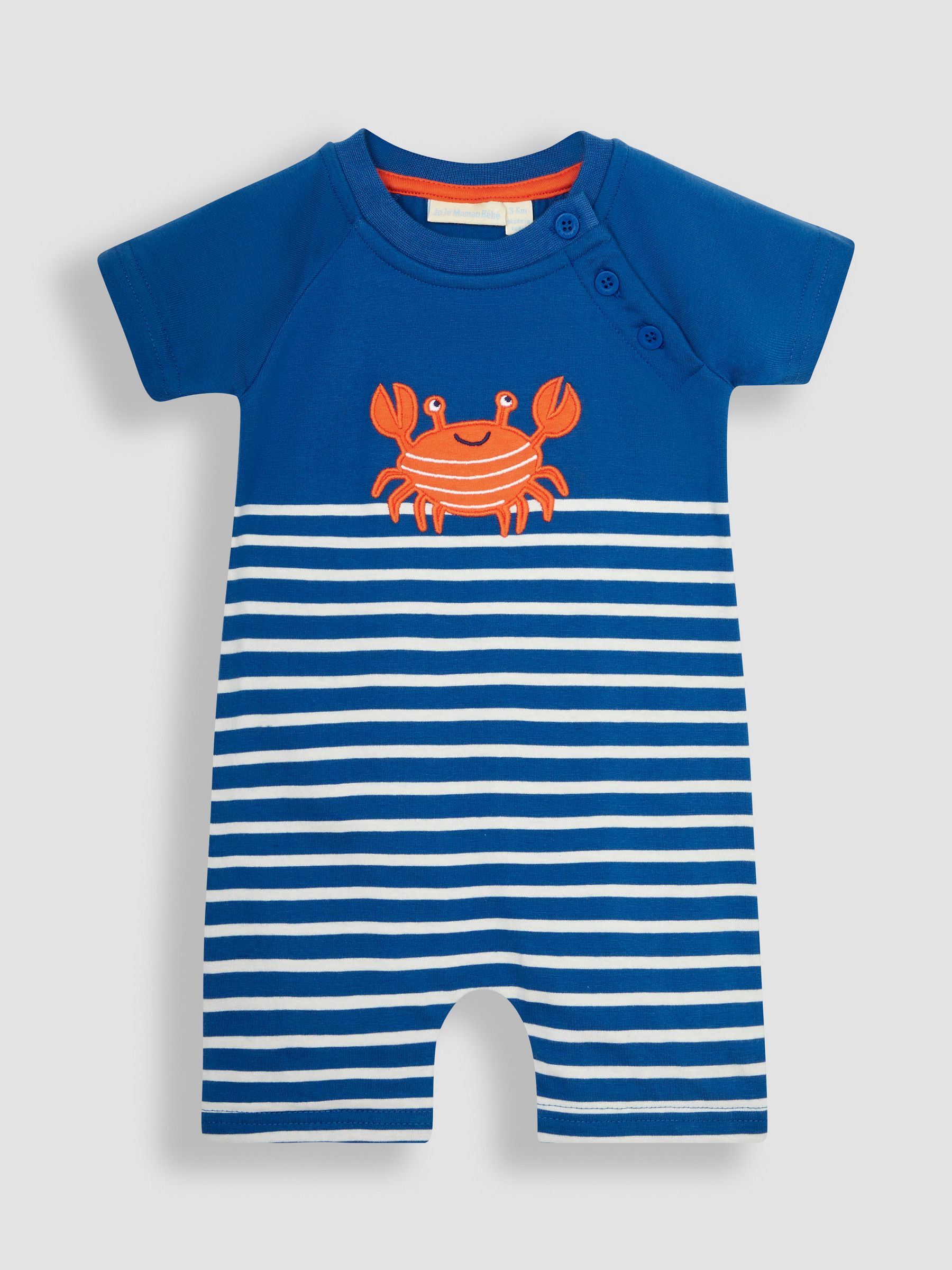 Denim Blue Crab Appliqué Romper - Image 1 of 3