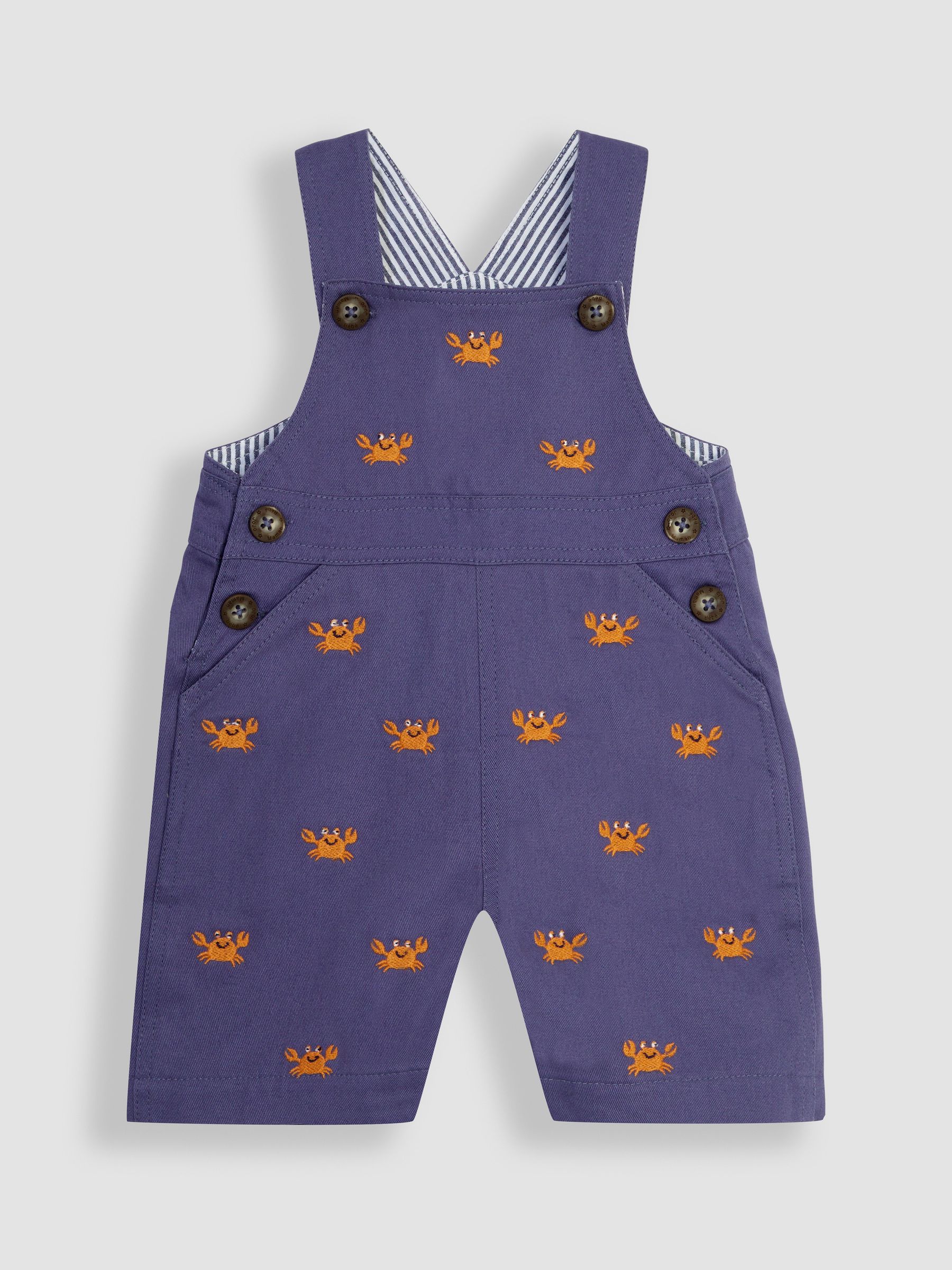 Indigo Blue Crab Embroidered Dungarees - Image 2 of 3
