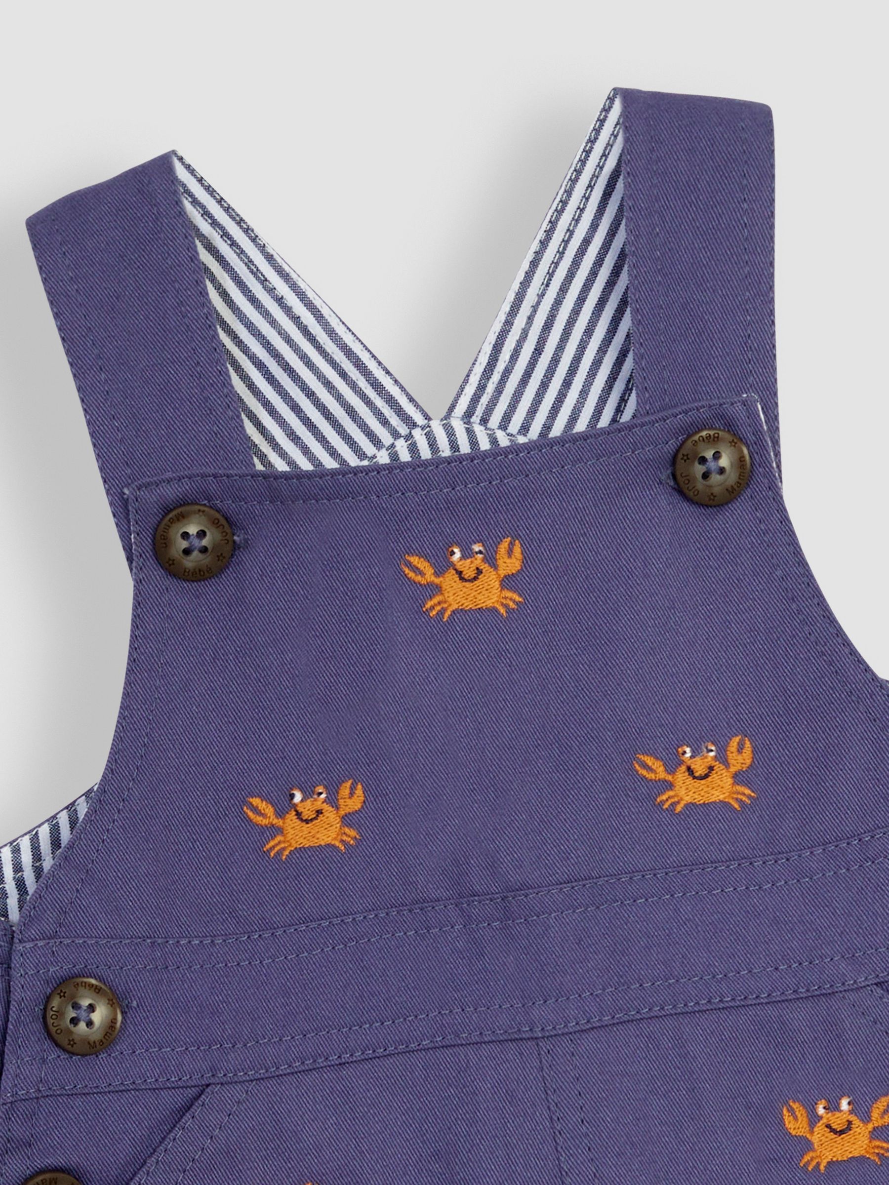 Indigo Blue Crab Embroidered Dungarees - Image 3 of 3