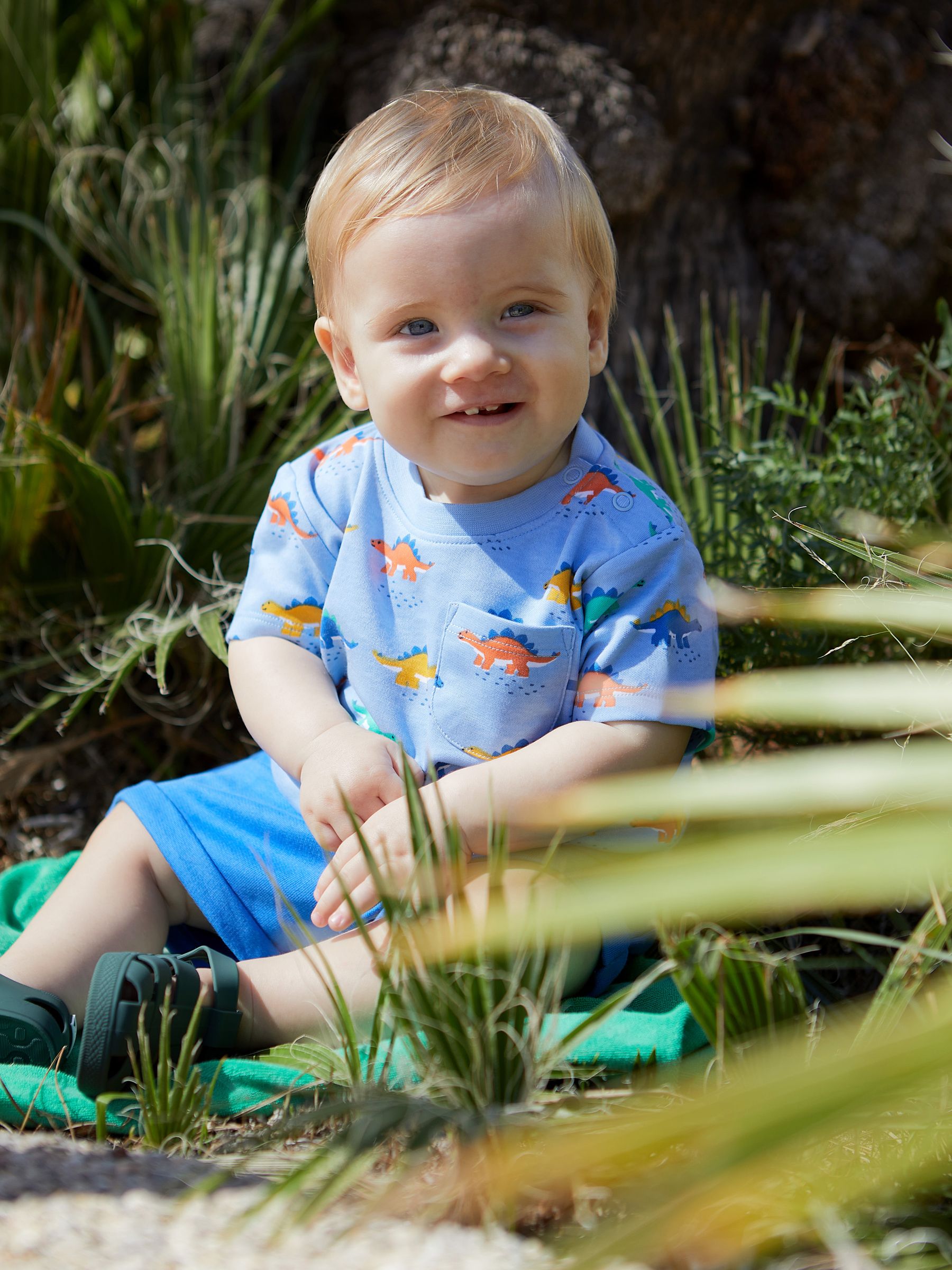 Blue Stegosaurus Printed T-Shirt & Shorts Set - Image 1 of 5