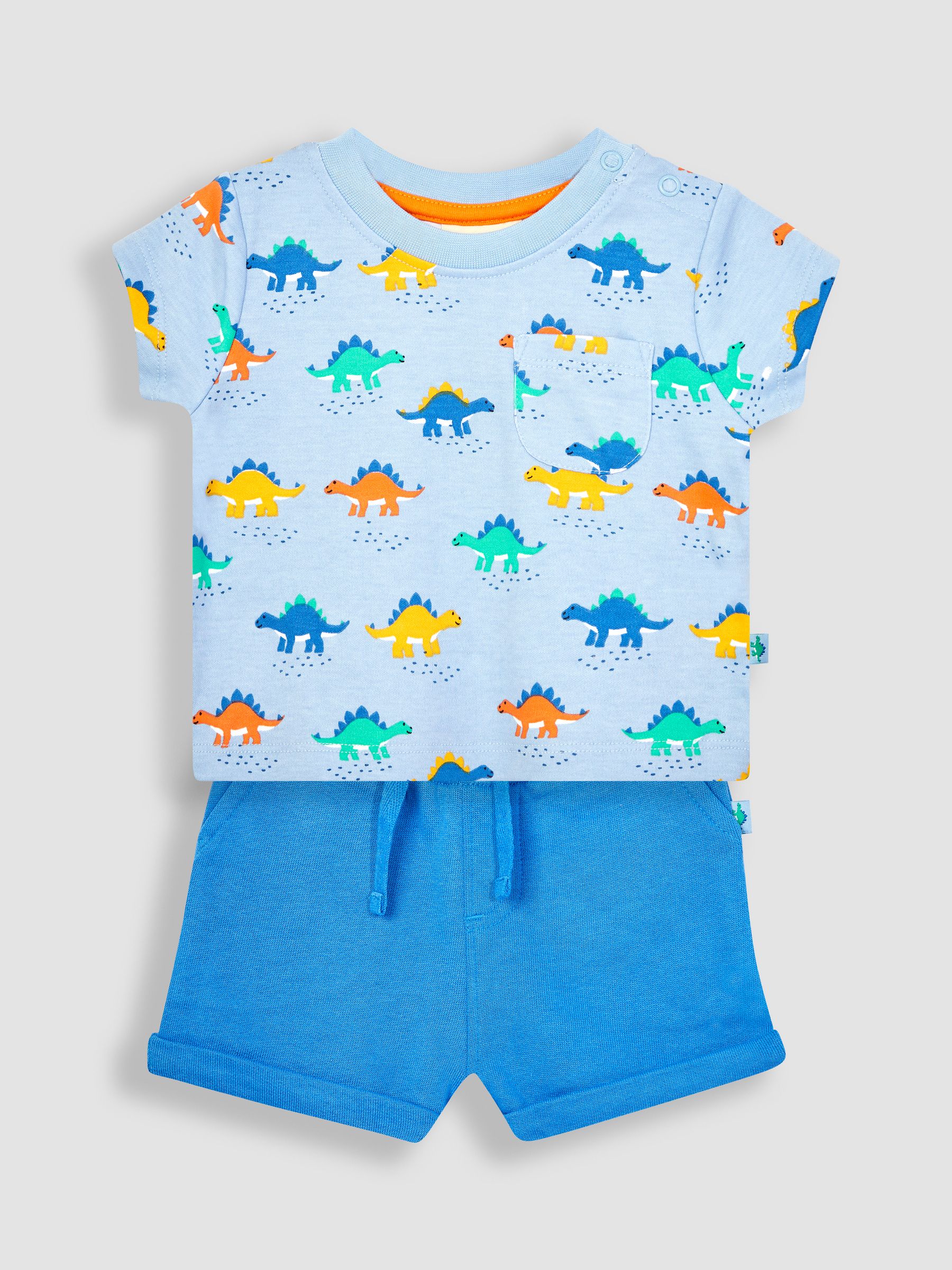 Blue Stegosaurus Printed T-Shirt & Shorts Set - Image 2 of 5