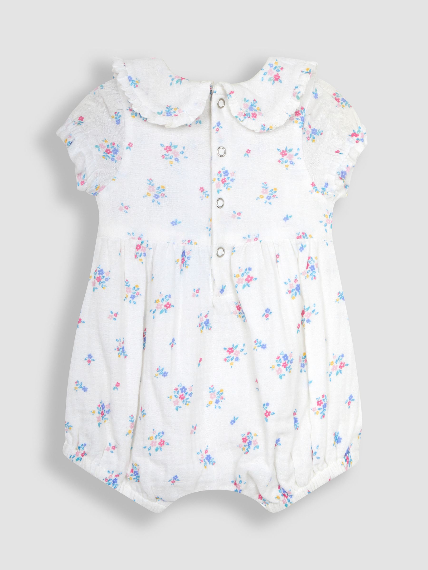 2-Piece Floral Cheesecloth Romper & Headband Set in Cream - Image 2 of 5