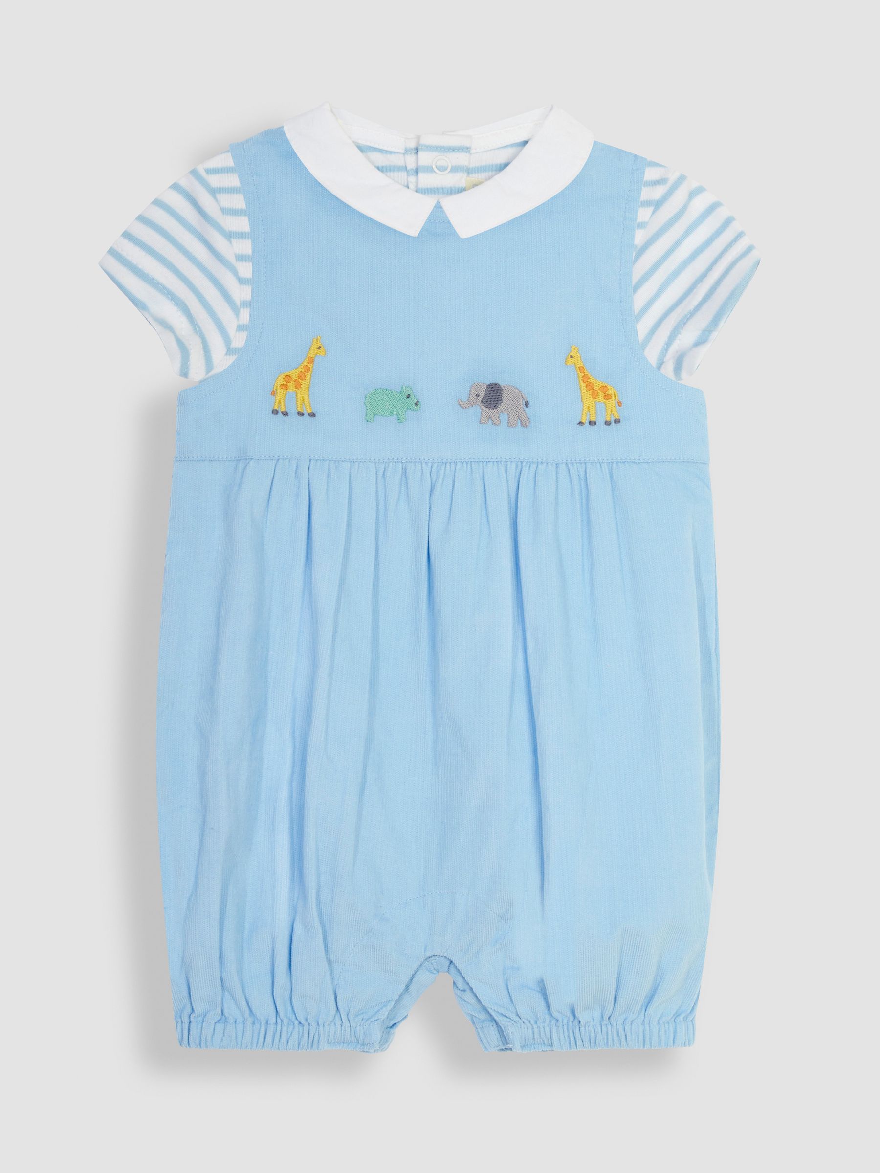 2-Piece Safari Embroidered Romper & Body Set in Blue - Image 1 of 5