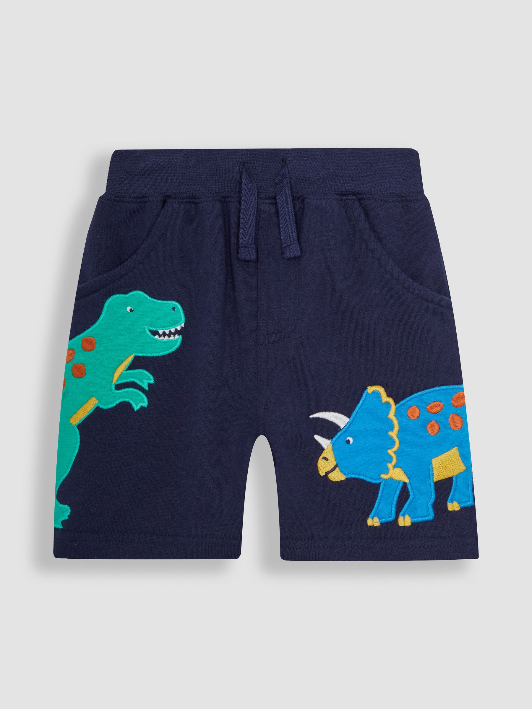 Navy Blue Dino Appliqué Pet in Pocket Shorts - Image 2 of 3
