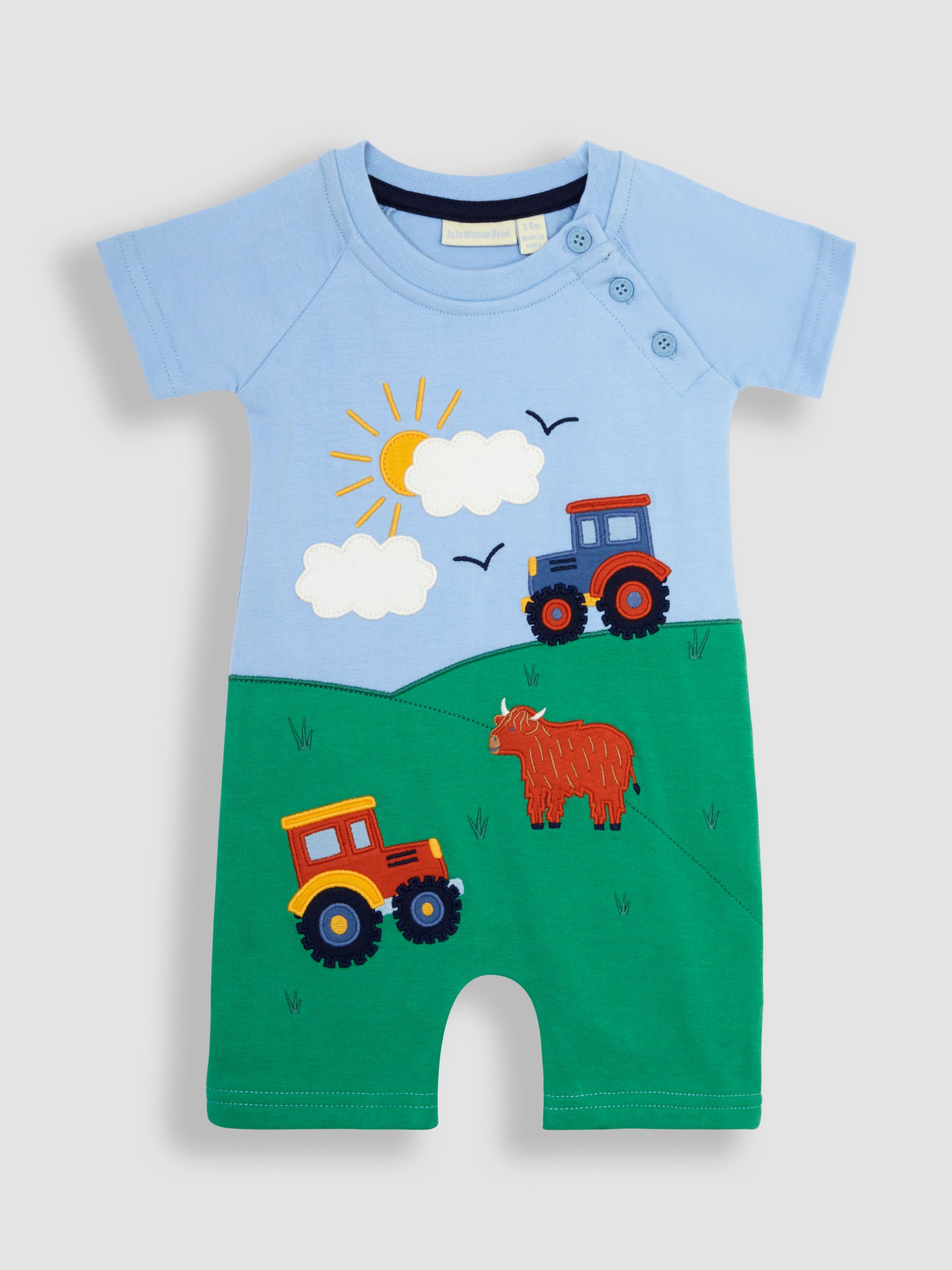 Blue Farm Appliqué Romper - Image 1 of 3