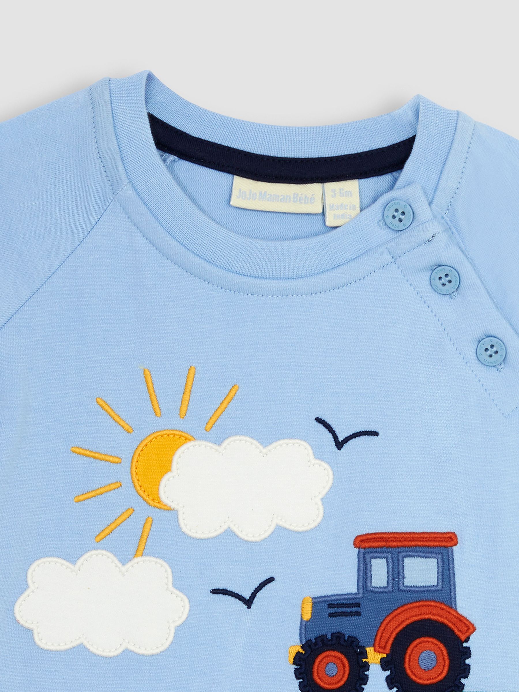 Blue Farm Appliqué Romper - Image 3 of 3