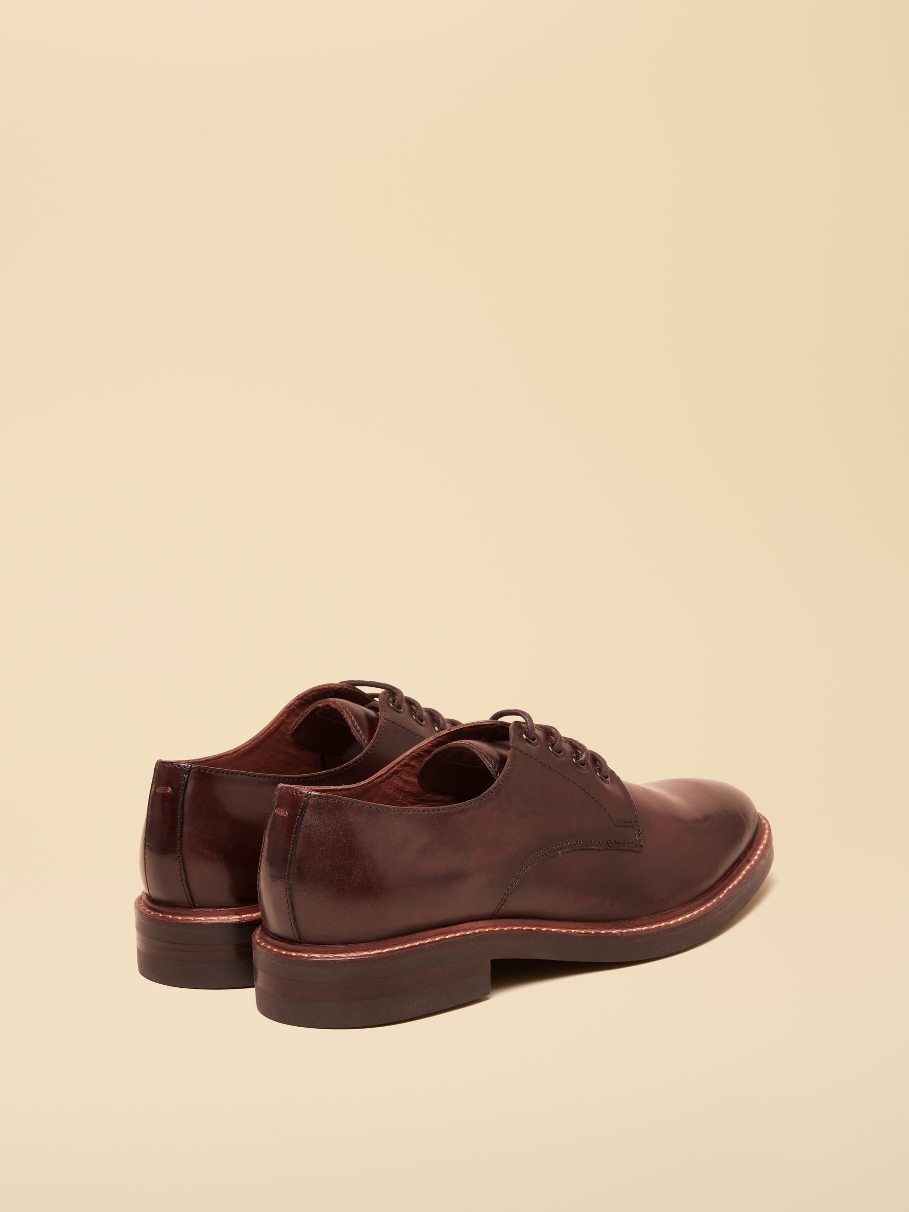 Brown Leather Classic Derby Shoes | Joules