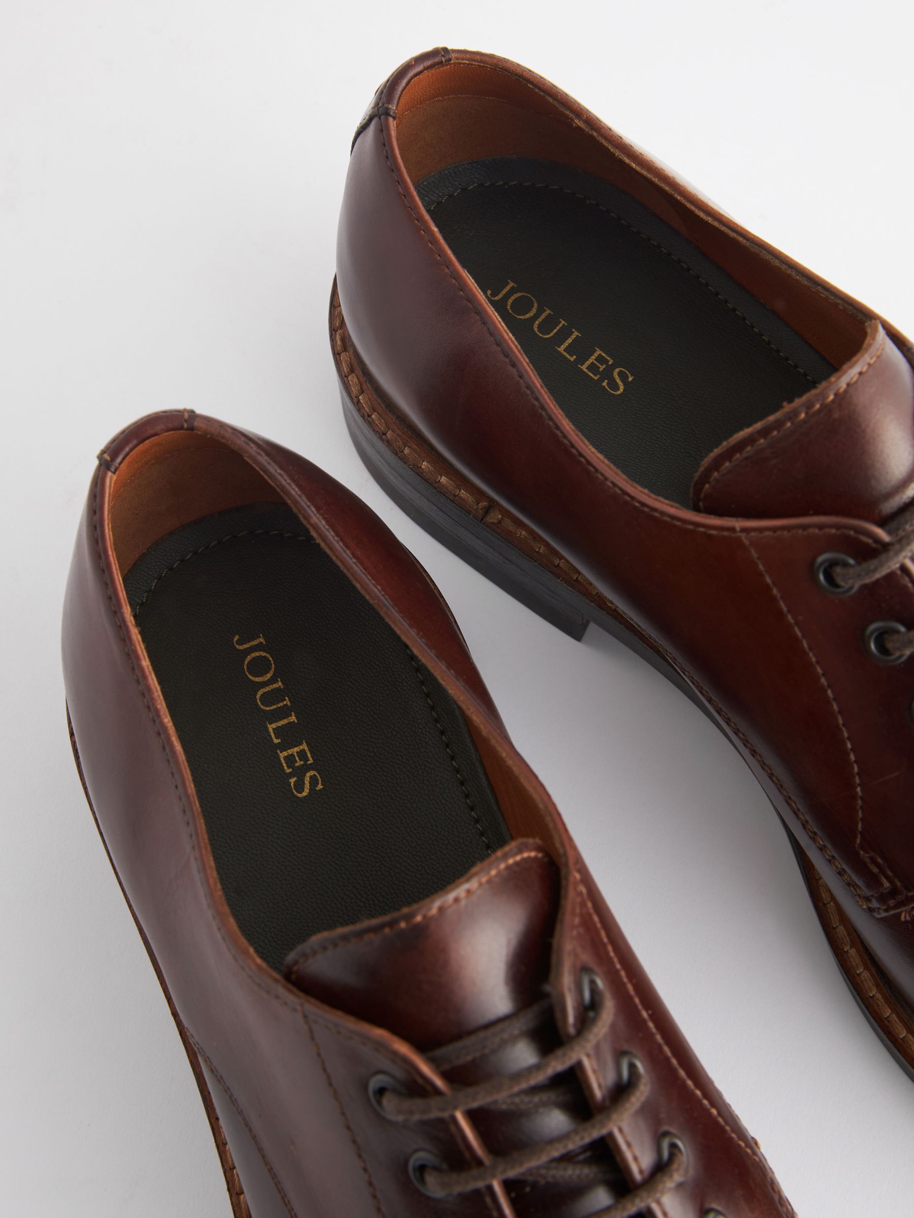 Brown Leather Classic Derby Shoes - Image 5 of 6