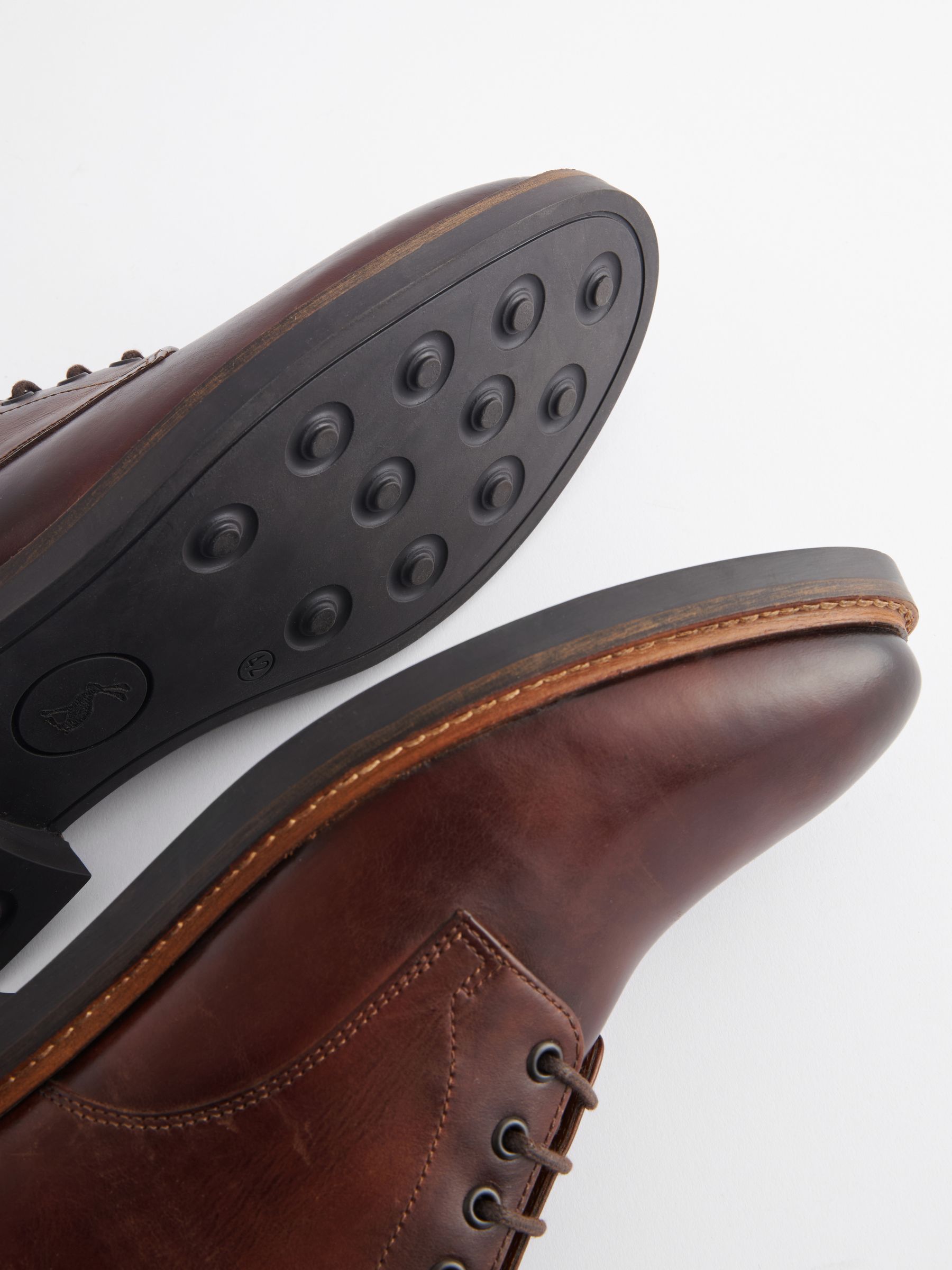 Brown Leather Classic Derby Shoes - Image 6 of 6