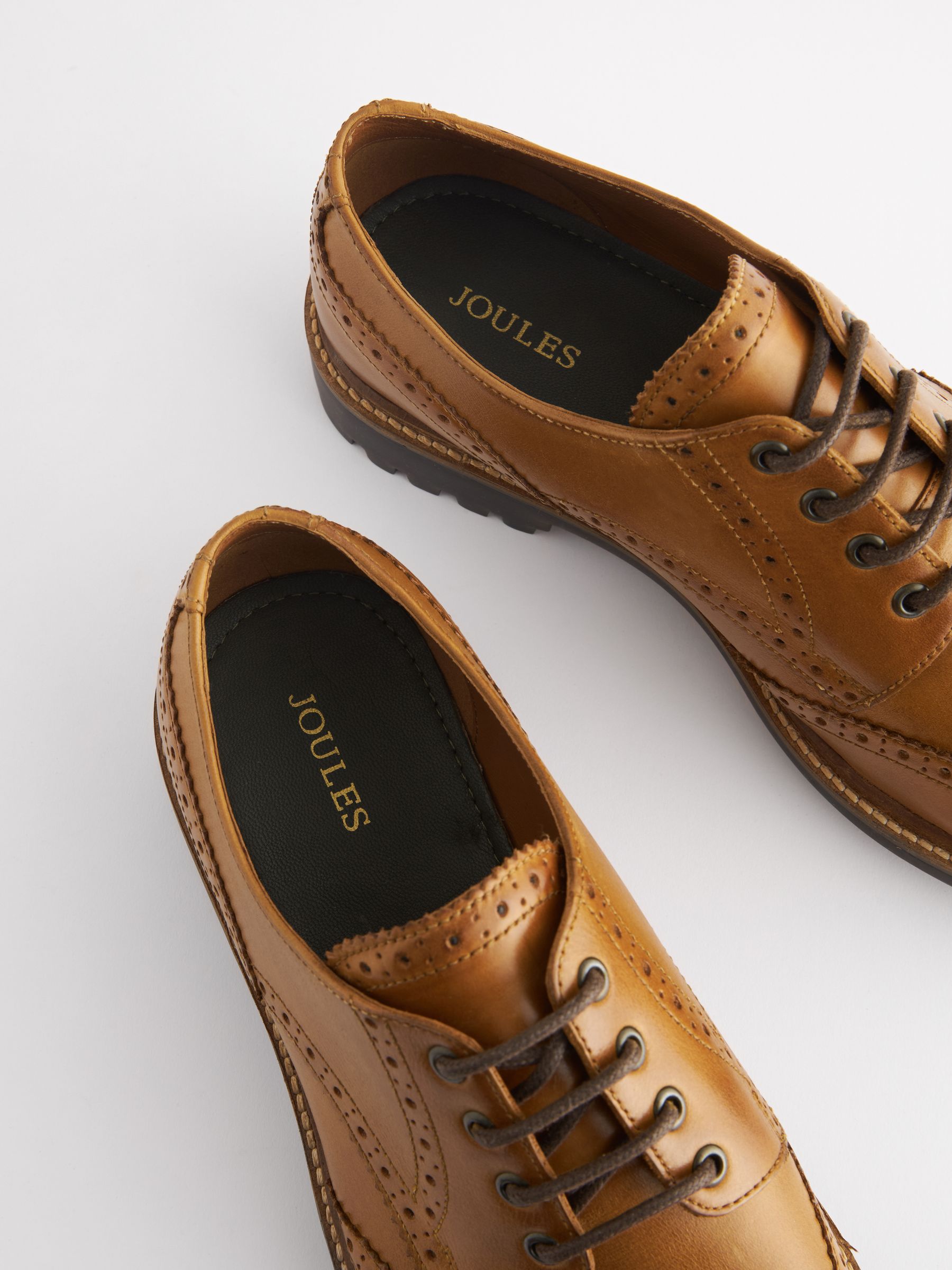 Tan Leather Cleated Brogues - Image 3 of 5