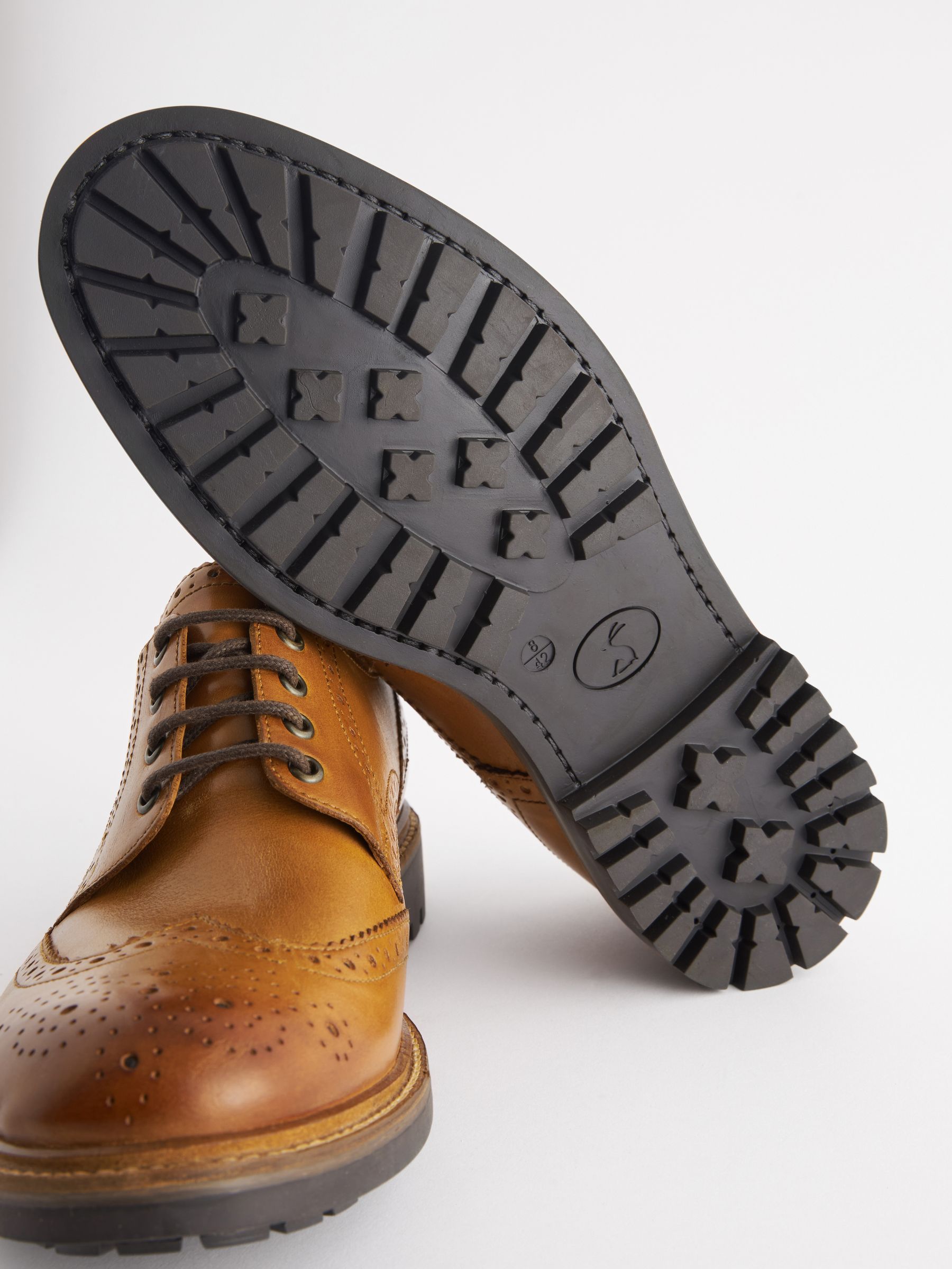 Tan Leather Cleated Brogues - Image 5 of 5