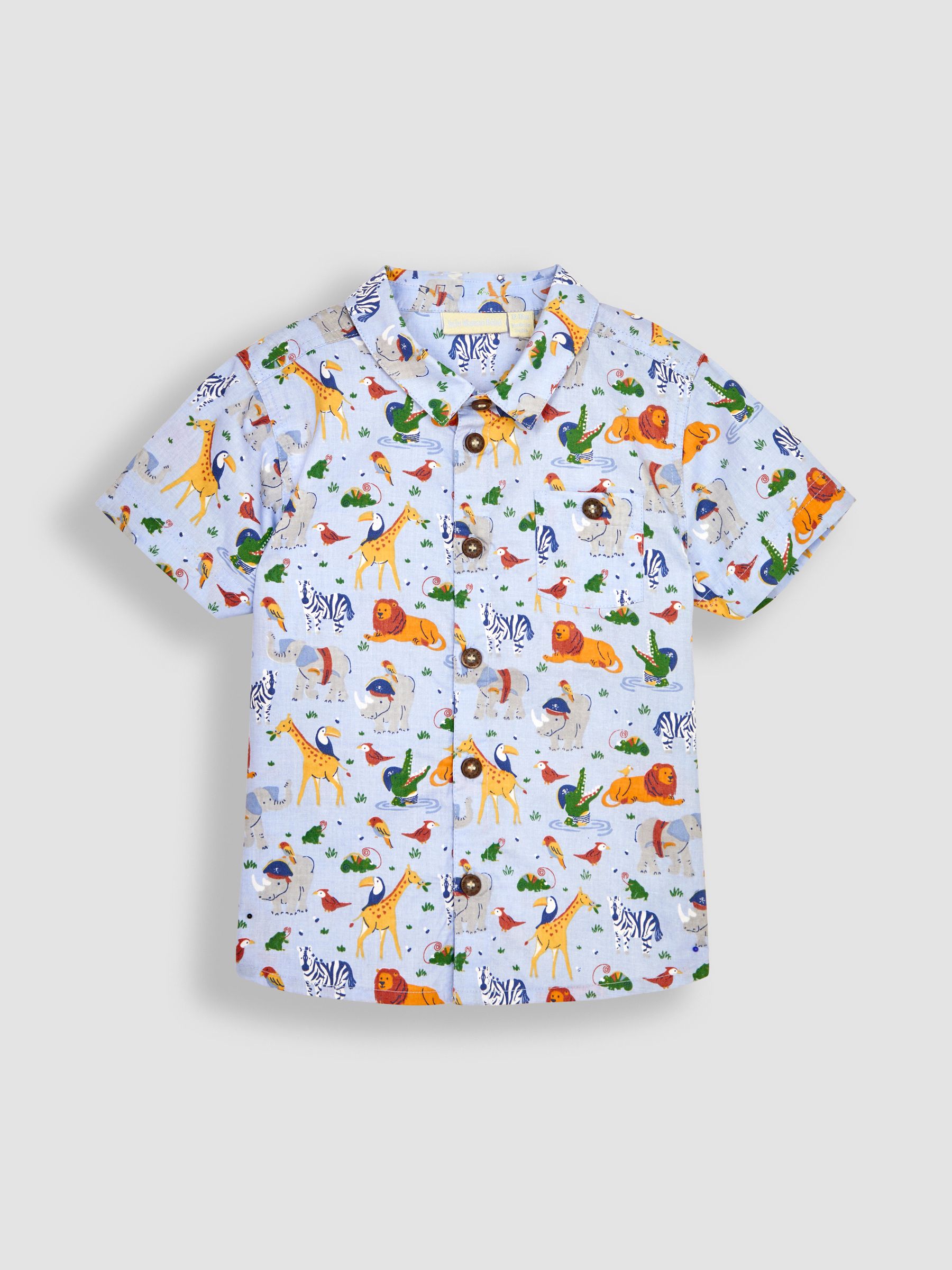 Blue Safari Animals Safari Printed Short Sleeve Shirt - Image 1 of 3