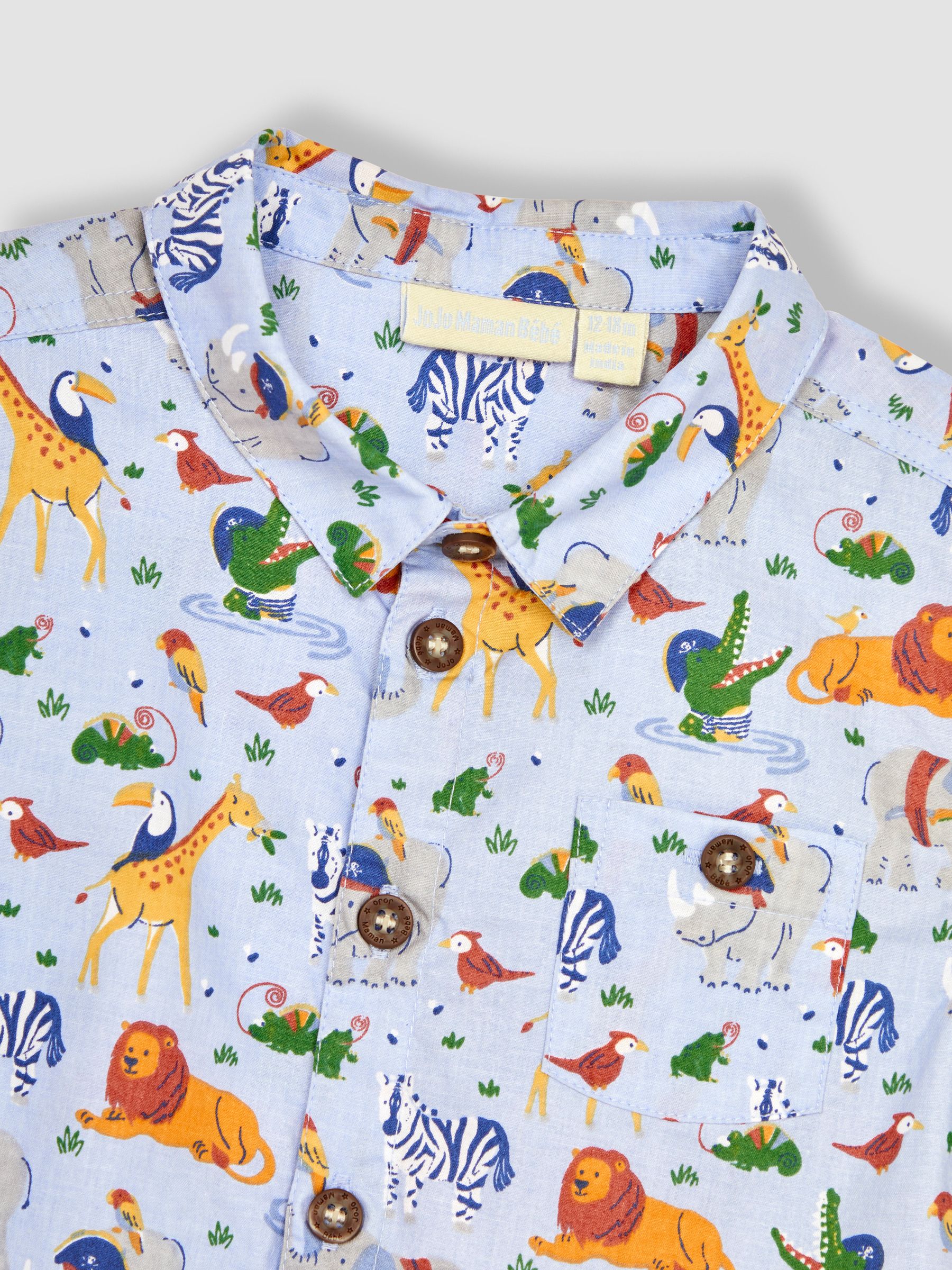 Blue Safari Animals Safari Printed Short Sleeve Shirt - Image 2 of 3