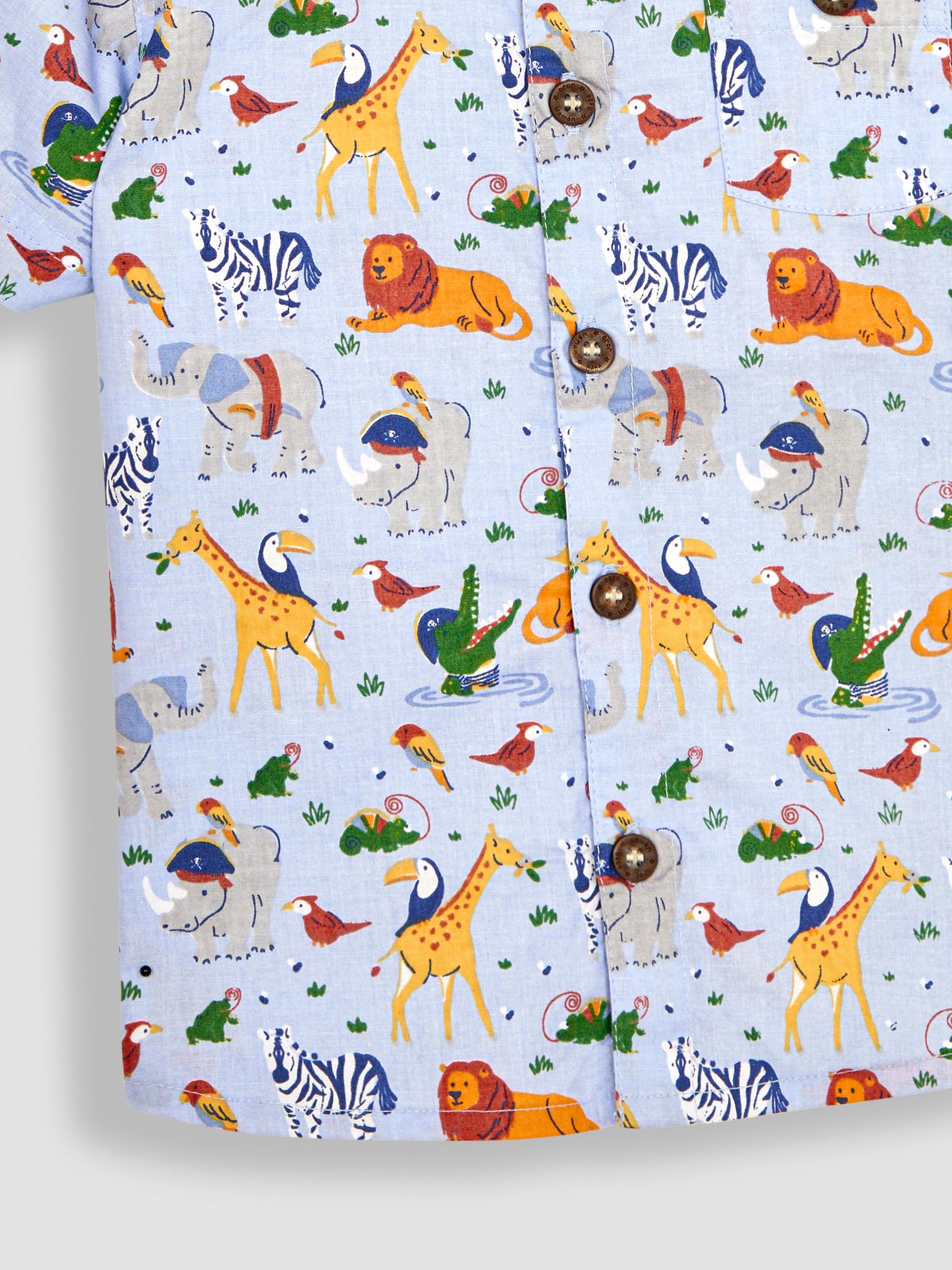 Blue Safari Animals Safari Printed Short Sleeve Shirt - Image 3 of 3