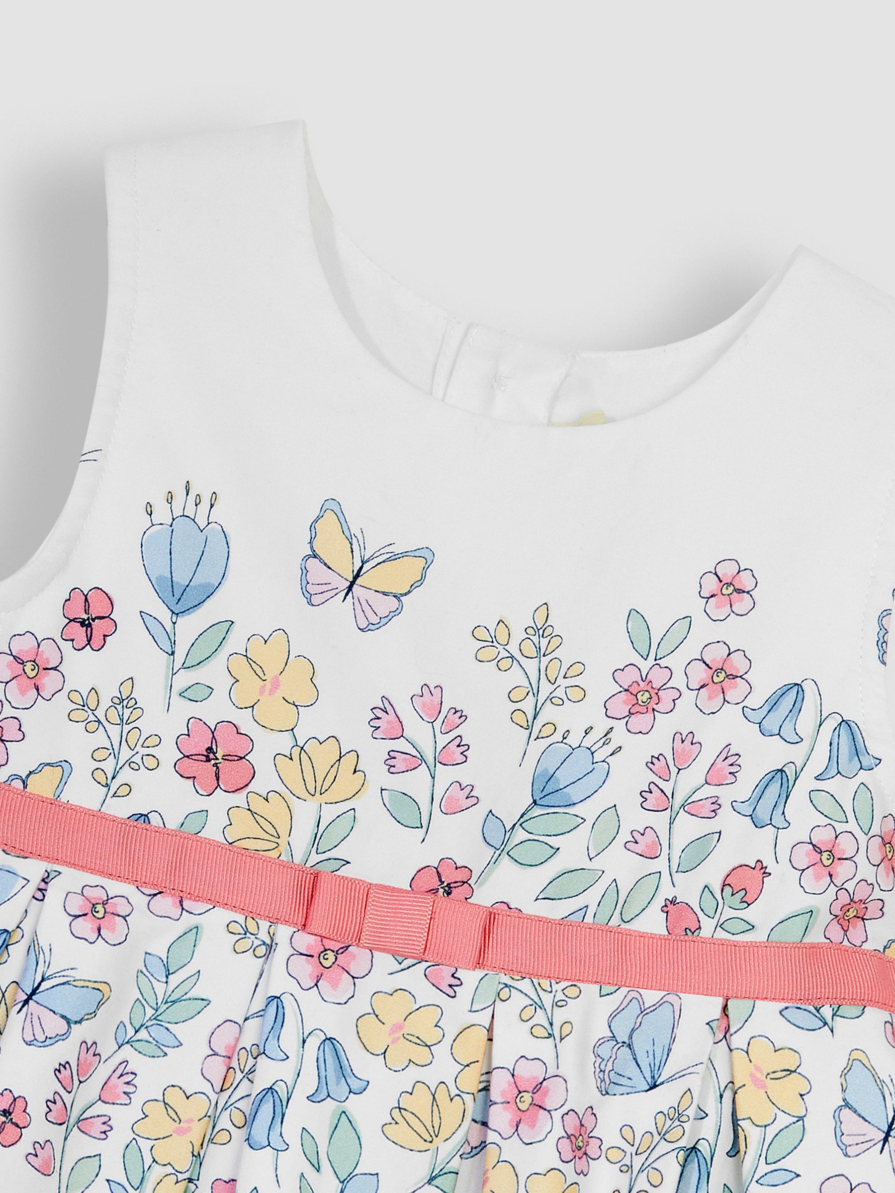 White Butterfly Floral Pretty Pleated Party Dress - Image 3 of 3
