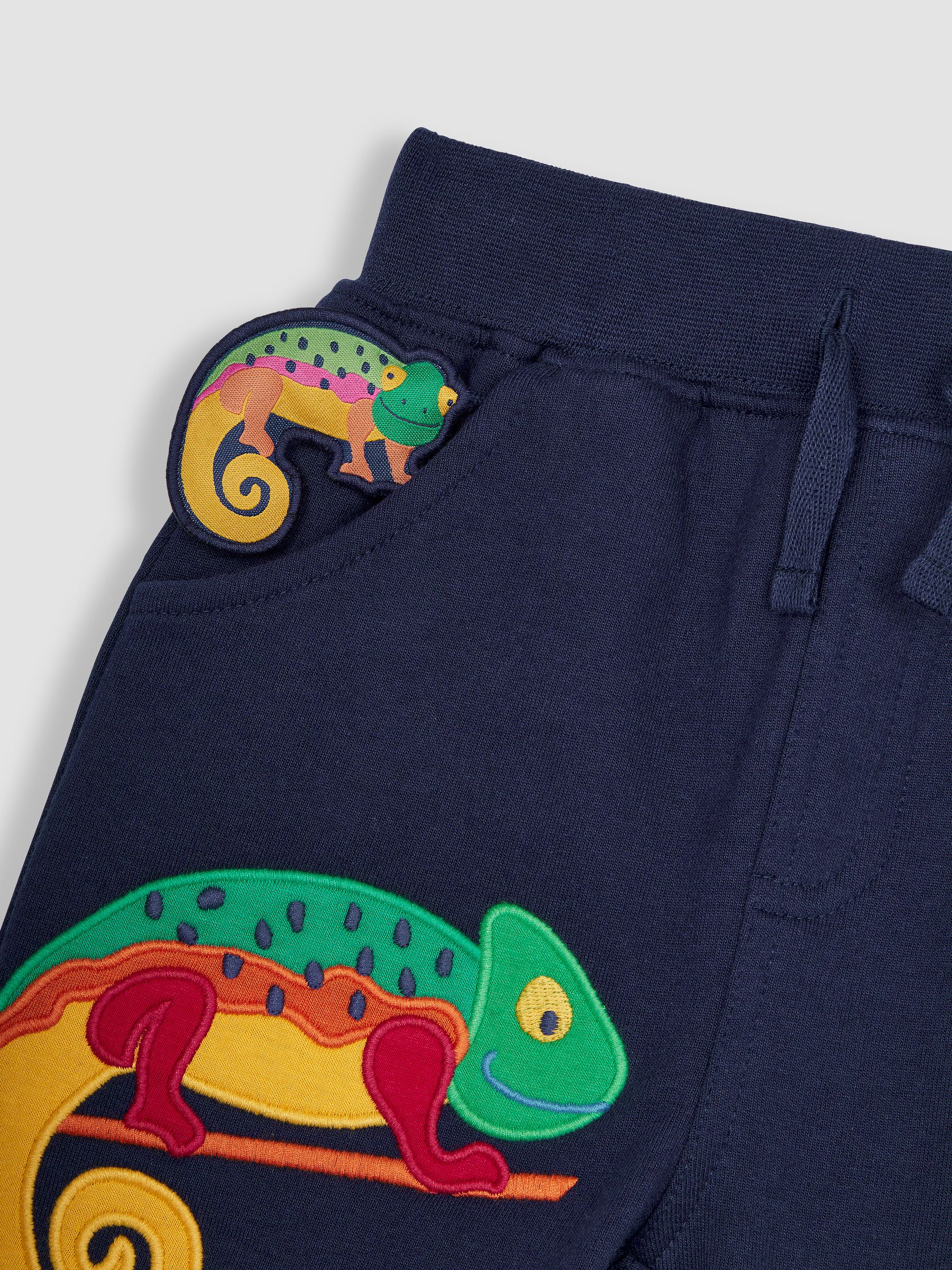 Navy Blue Chameleon Appliqué Pet in Pocket Shorts - Image 4 of 5