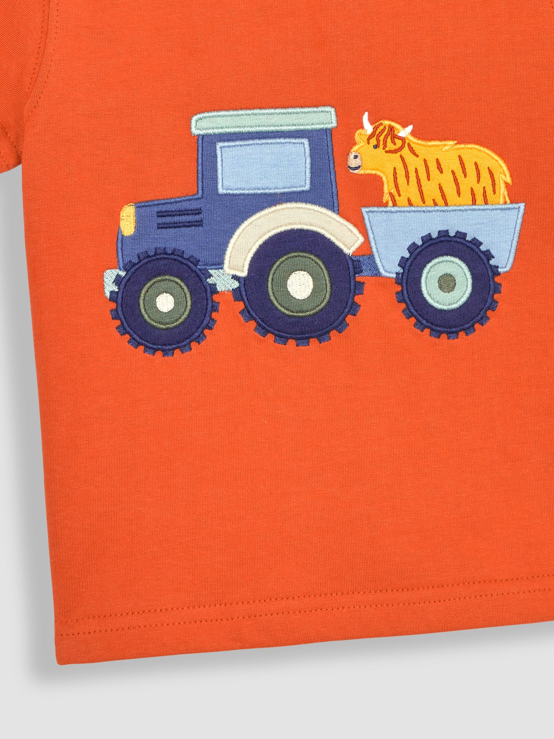 Orange Tractor & Cow Appliqué T-Shirt - Image 3 of 3