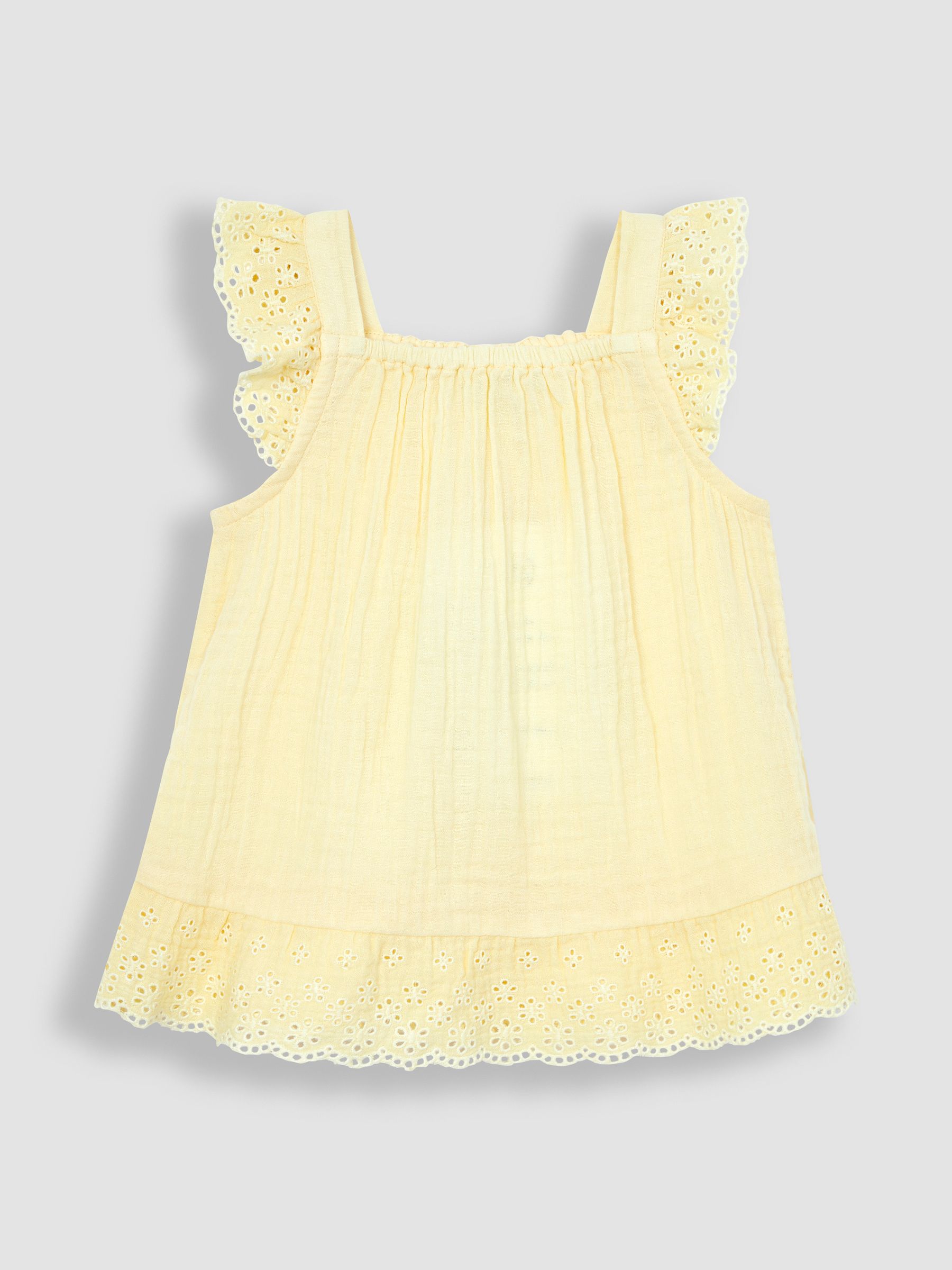 Yellow 2-Piece Broderie Cheesecloth Top & Leggings Set - Image 2 of 5