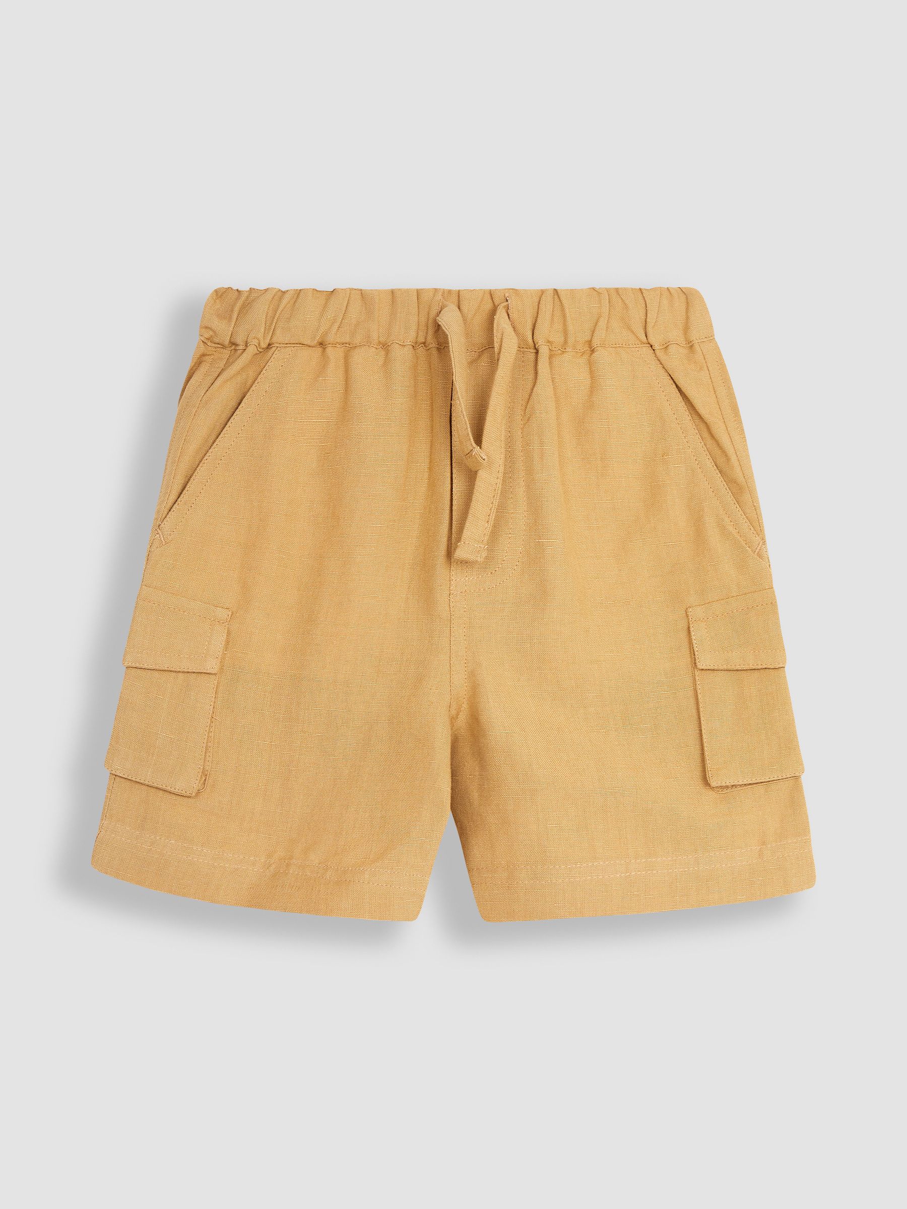 Camel Cotton Linen Summer Shorts - Image 1 of 3