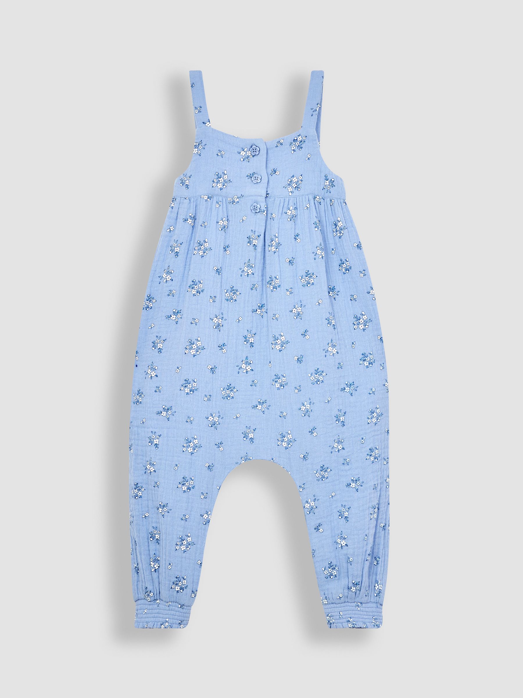 Cornflower Floral Cheesecloth Jumpsuit - Image 1 of 3