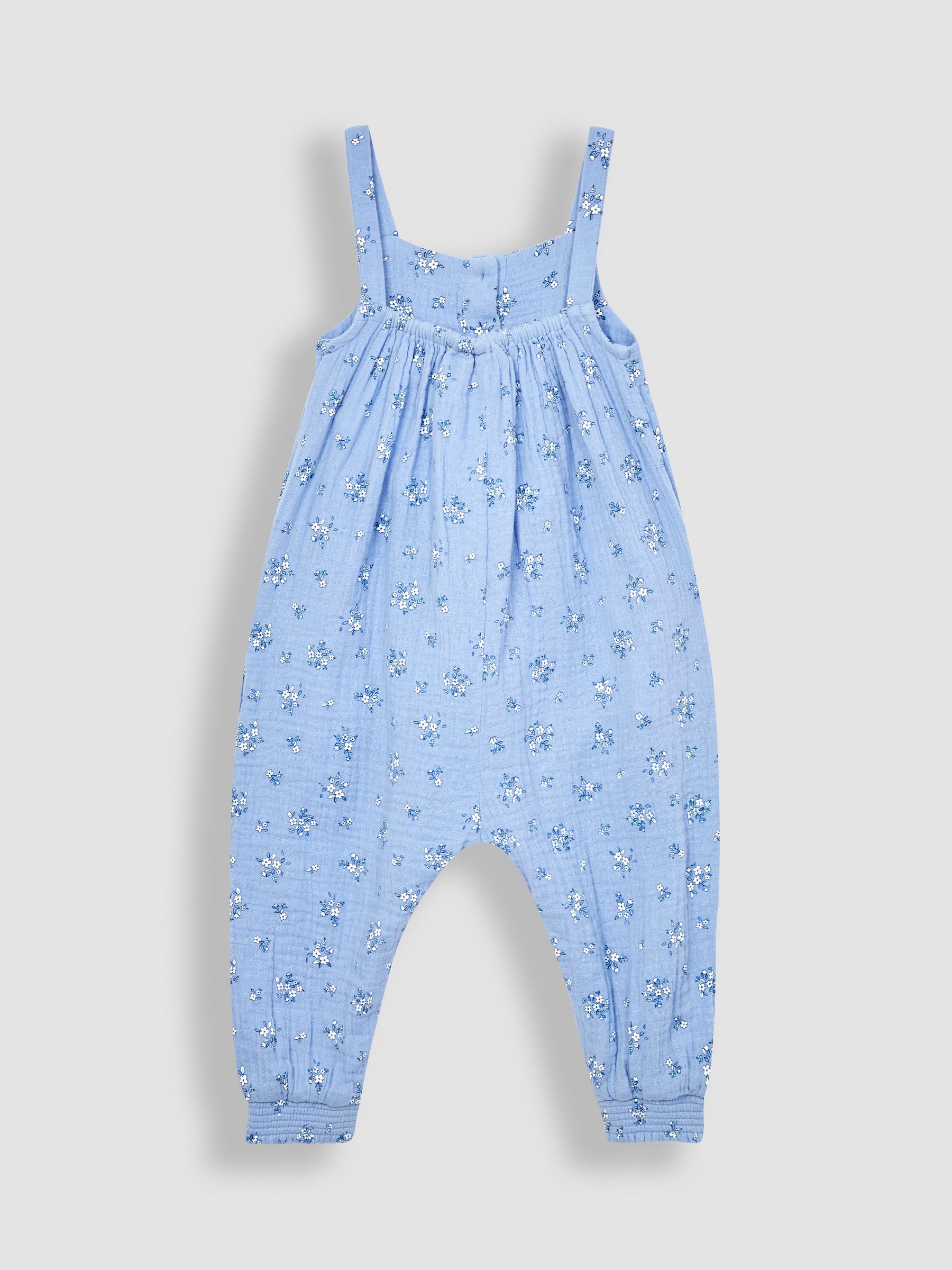 Cornflower Floral Cheesecloth Jumpsuit - Image 2 of 3