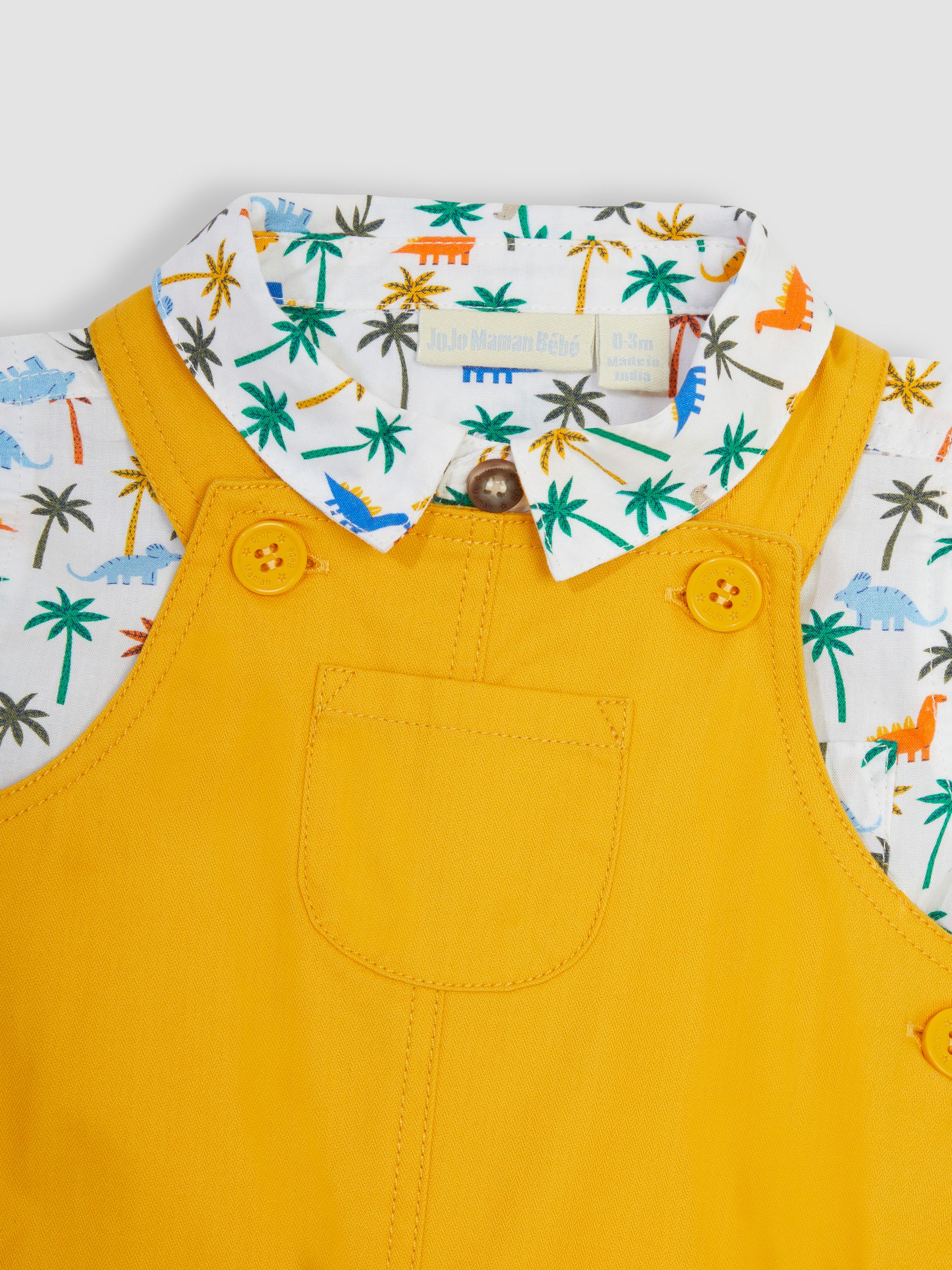 Yellow Jungle Animals Dungarees & Printed Shirt 2-Piece Set - Image 5 of 5